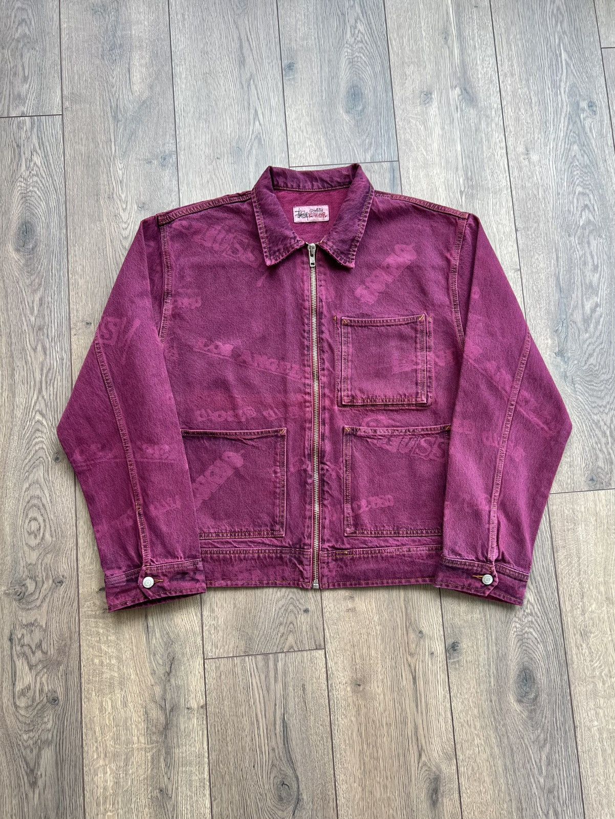 Stussy SS23 Spray dye hooded work jacket | Grailed