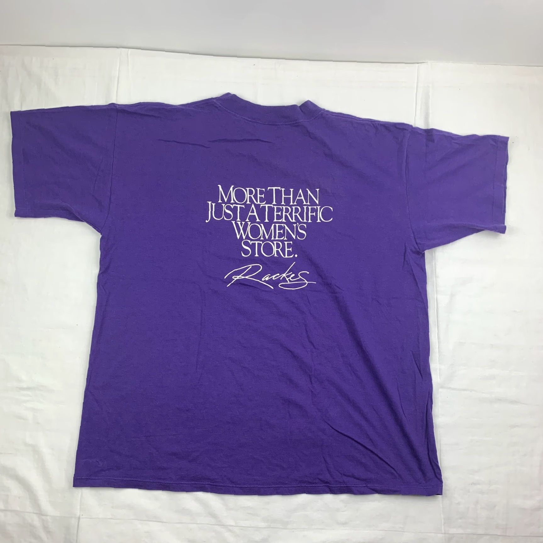 Vintage VINTAGE Oneita Racks Womens Store T Shirt XL Purple 90s Made in USA - Crew Neck Short Sleeve Solid Shirt Womens XL 90s Clothing Size XL / US 12-14 / IT 48-50 - 7 Thumbnail