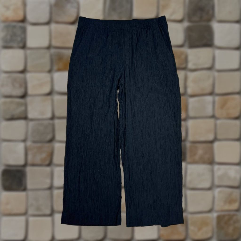 Madewell VINTAGE Madewell Pants Womens PL Black Cropped Crepe Straight Leg High Rise Cropped Occasion Casual Womens Size 36" / US 14 / IT 50 - 1 Thumbnail