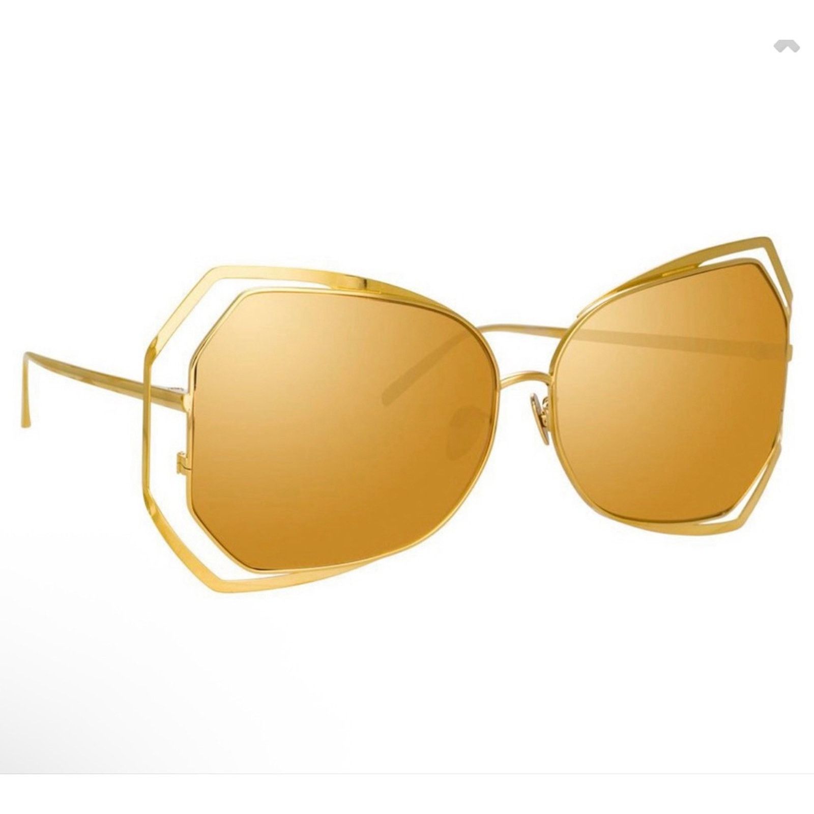 Linda Farrow Linda Farrow - 695 C1 Oversized Sunglasses Yellow Gold Size ONE SIZE - 1 Thumbnail