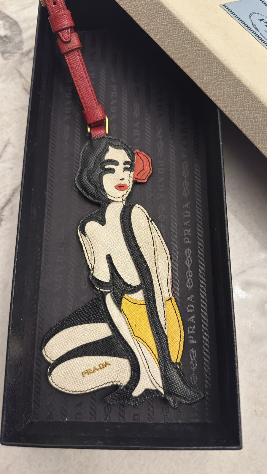 Prada Prada Saffiano Leather Bathing beauty luggage Tag Size ONE SIZE - 1 Thumbnail