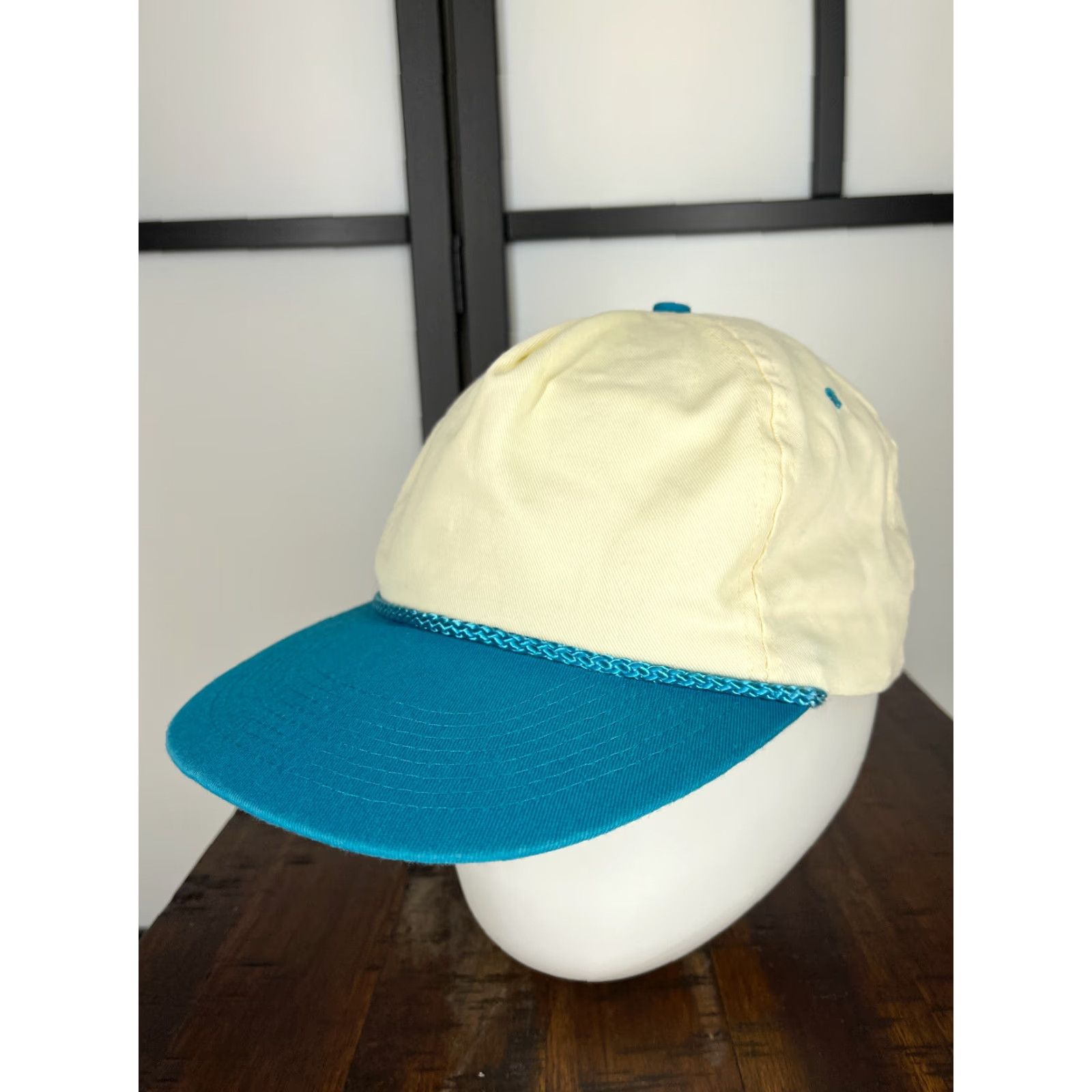 Vintage Lace Hat Snap Back Unisex Adults One Size Blue Cotton Polyester Blend 90s Outdoor Size ONE SIZE - 4 Thumbnail
