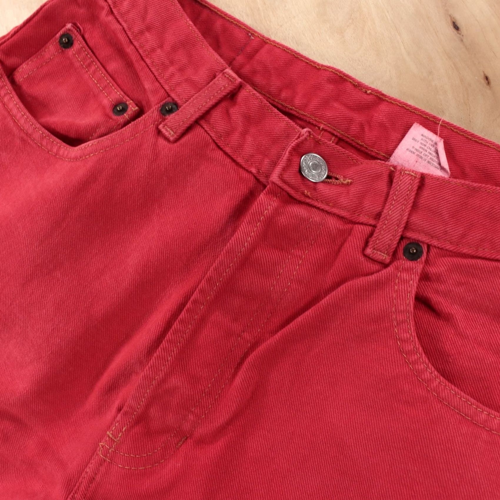 Gap vtg usa made GAP loose fit tapered denim jeans sz 10 LONG / 29x32 red 80s 90s Size 32" / US 10 / IT 46 - 7 Thumbnail