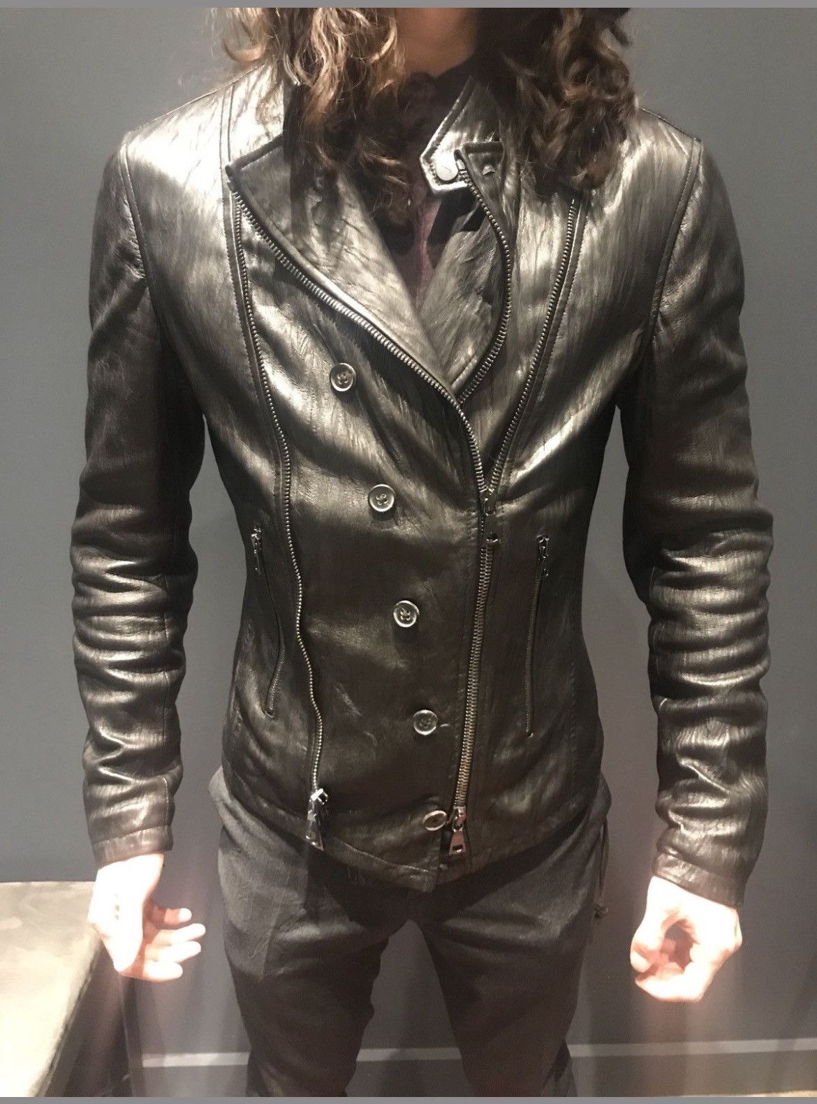 John Varvatos Asymmetrical biker jacket. 46 Size US S / EU 44-46 / 1 - 16 Thumbnail