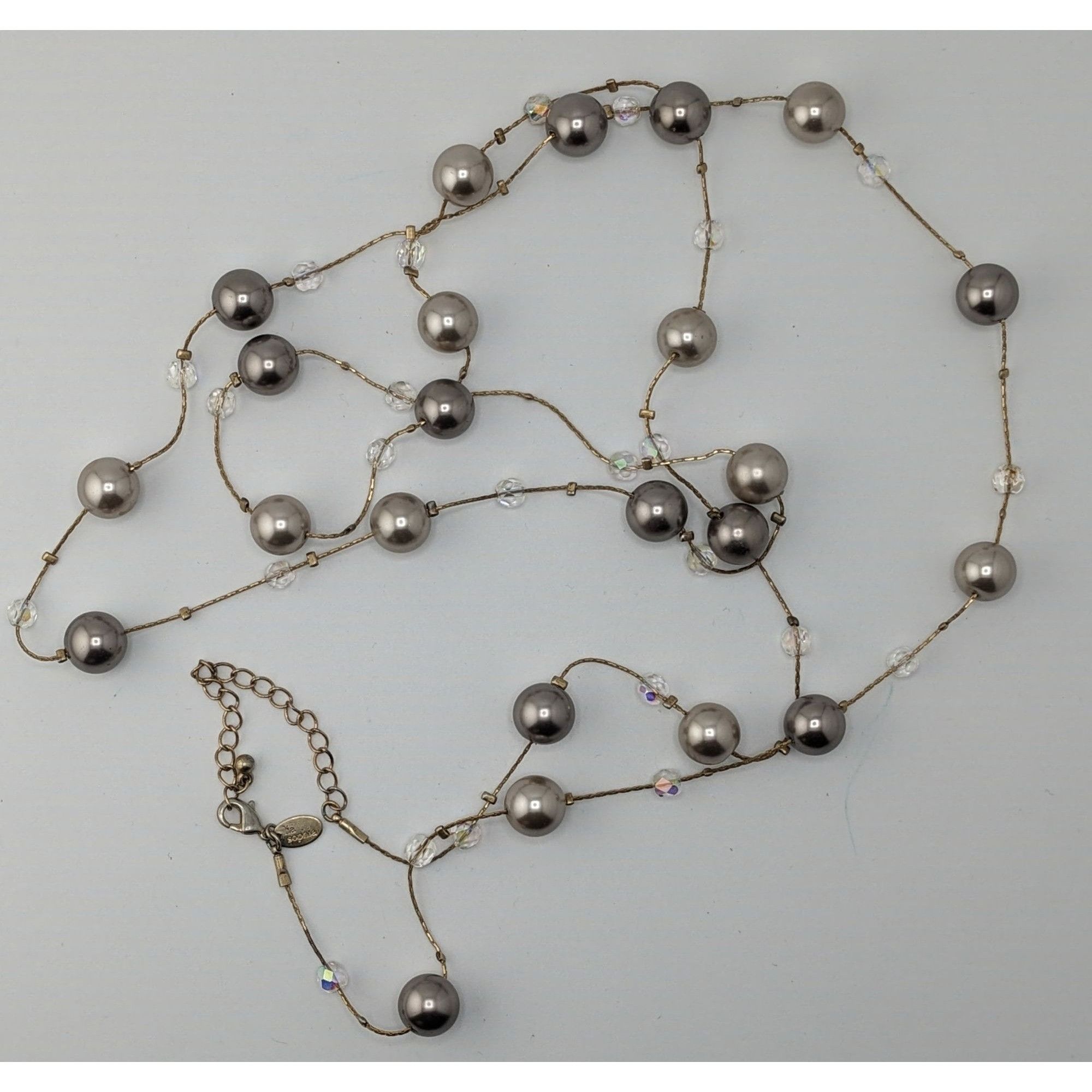Other Lia Sophia Caramelo Long Necklace With Faux Pearls And Iride Size ONE SIZE - 4 Thumbnail