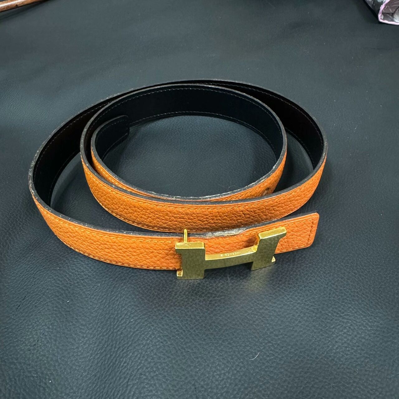 Hermes Hermes Orange Belt 42.5 Men Size ONE SIZE - 1 Thumbnail
