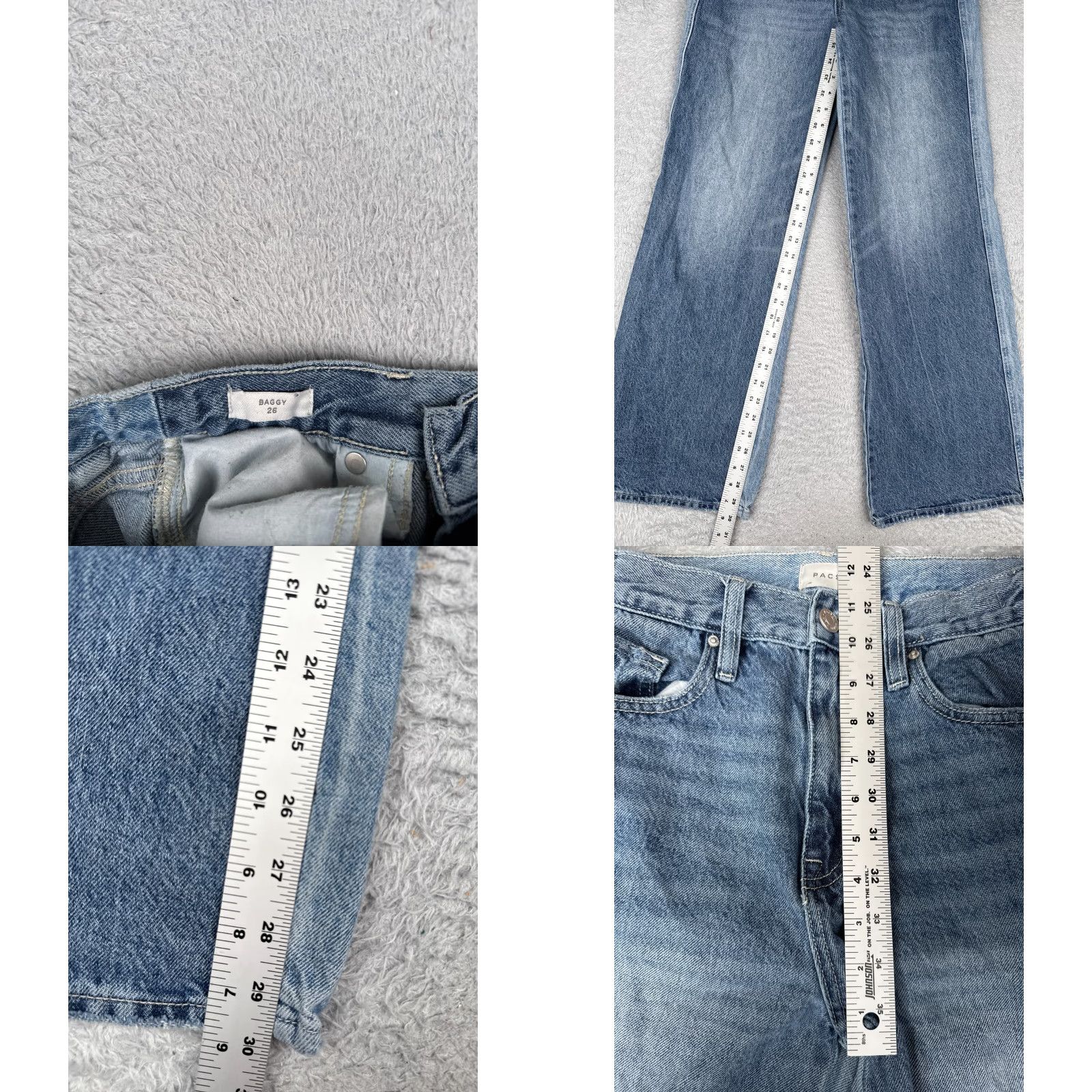 Pacsun Pacsun Jeans Womens 26 Blue Denim Baggy Wide Leg 100% Cotton 26x30 Vintage No Jeans Baggy Wide-Leg 90s Womens Size 26" / US 2 / IT 38 - 8 Thumbnail