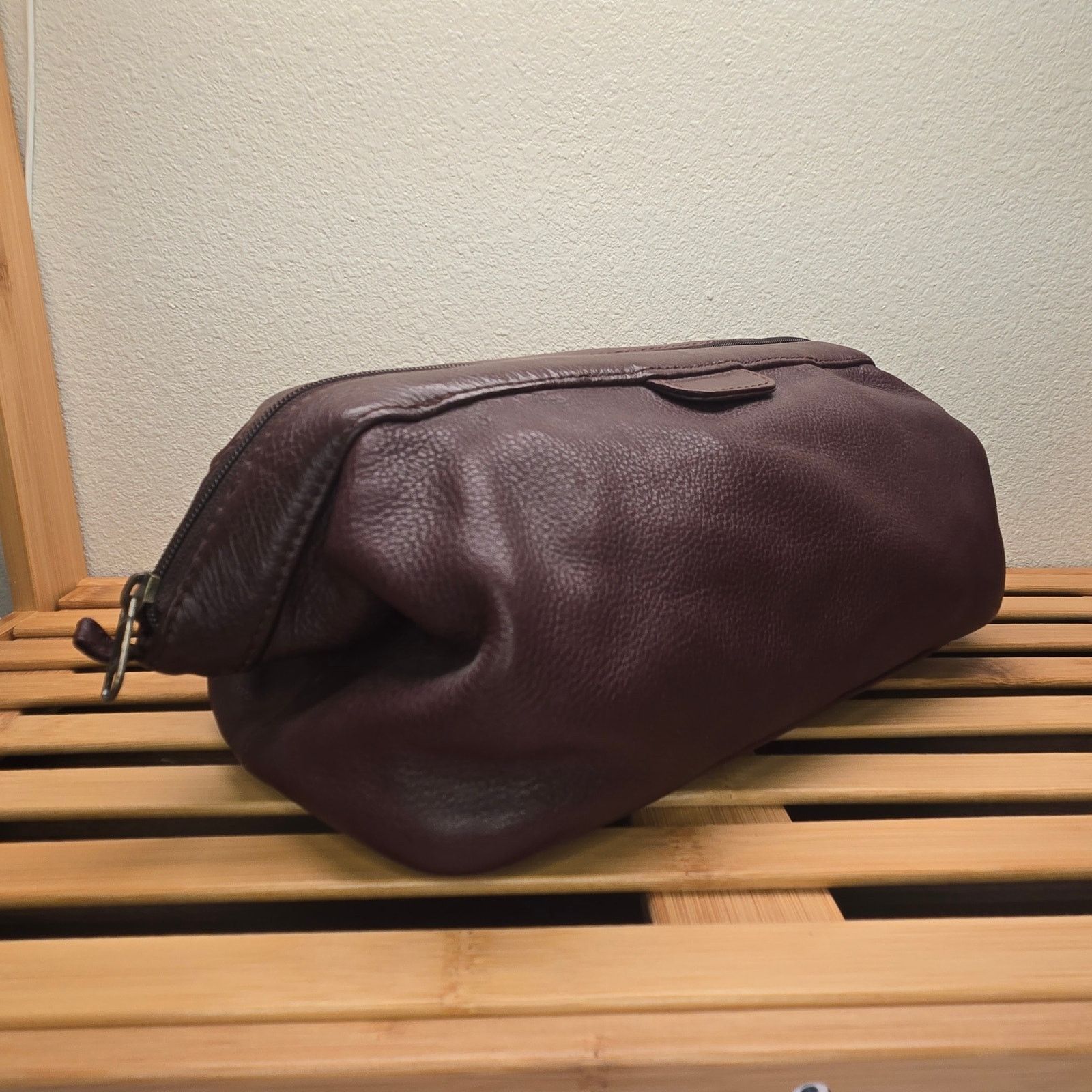 Vintage Vintage Private Label Dark Brown Grain Leather Toiletry Bag Size ONE SIZE - 2 Thumbnail