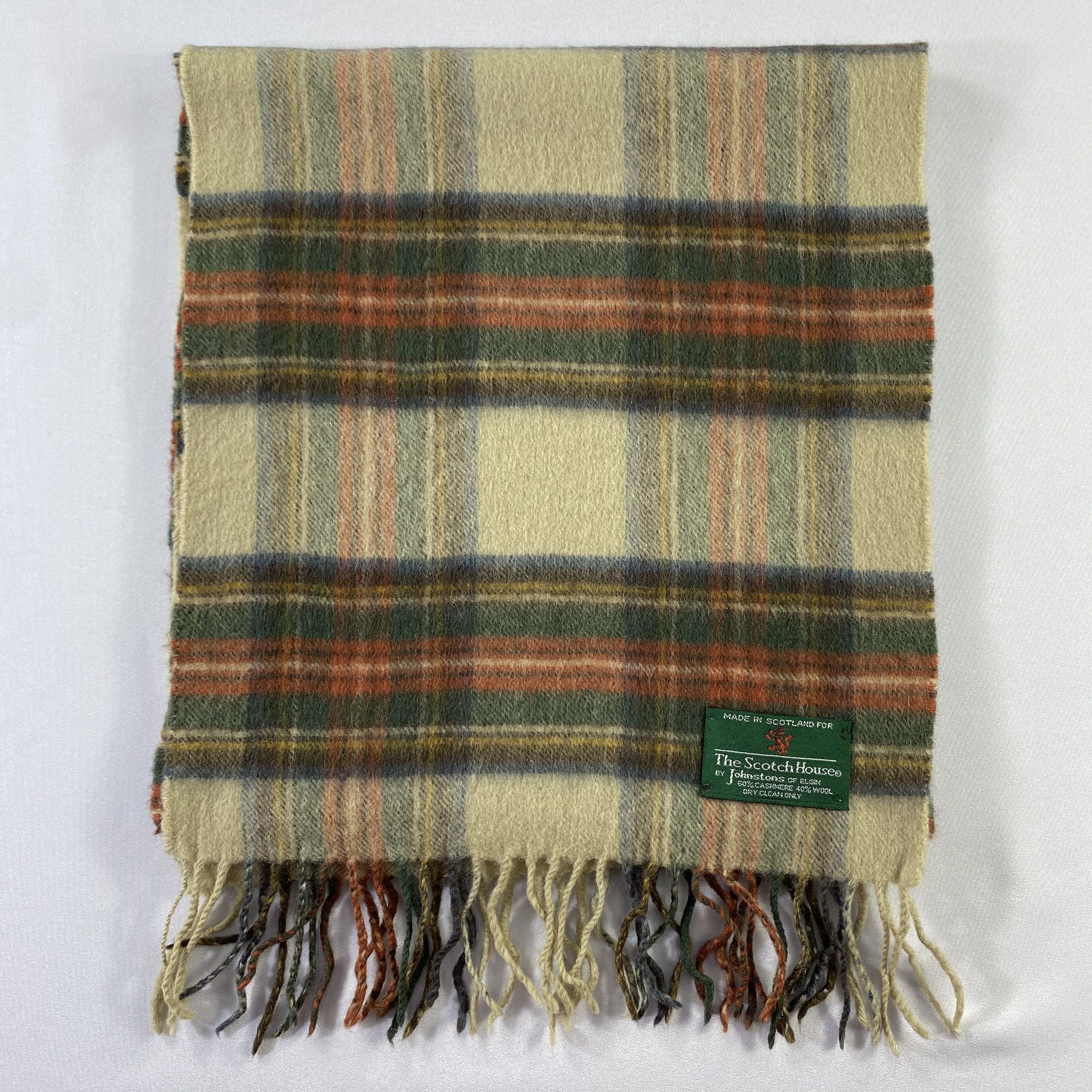 Johnstons Of Elgin × Vintage Plaid Johnstons Of Elgin Scarf Cashmere Wool Muffler Size ONE SIZE - 2 Thumbnail
