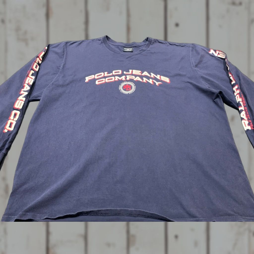 Polo Ralph Lauren Vintage Polo Ralph Lauren Logo Long Sleeve T-Shirt Men 3XLT Casual Solid Blue Size US XXL / EU 58 / 5 - 1 Thumbnail