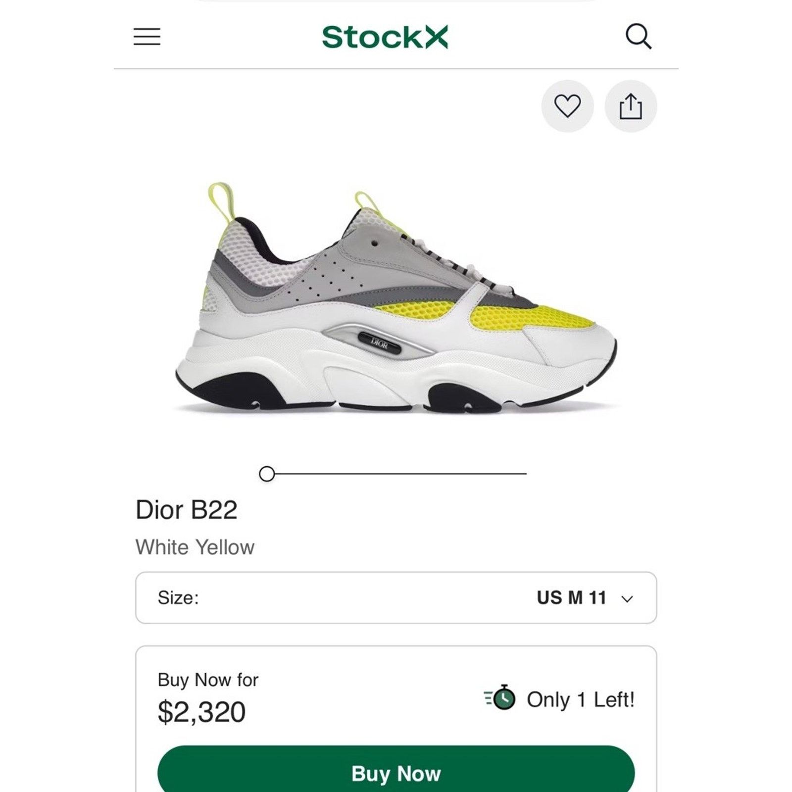 Dior Size 44EU/11US- Dior B22 Marine White Yellow Size US 11 / EU 44 - 10 Thumbnail