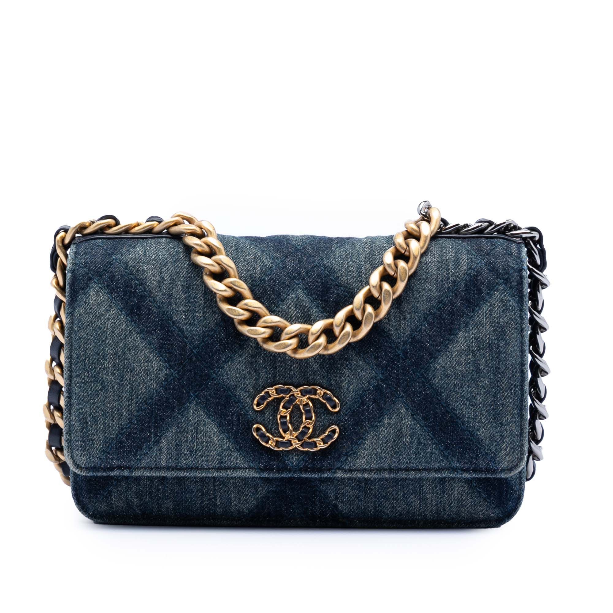 Chanel Chanel Denim 19 Flap Wallet On Chain Size ONE SIZE - 1 Thumbnail