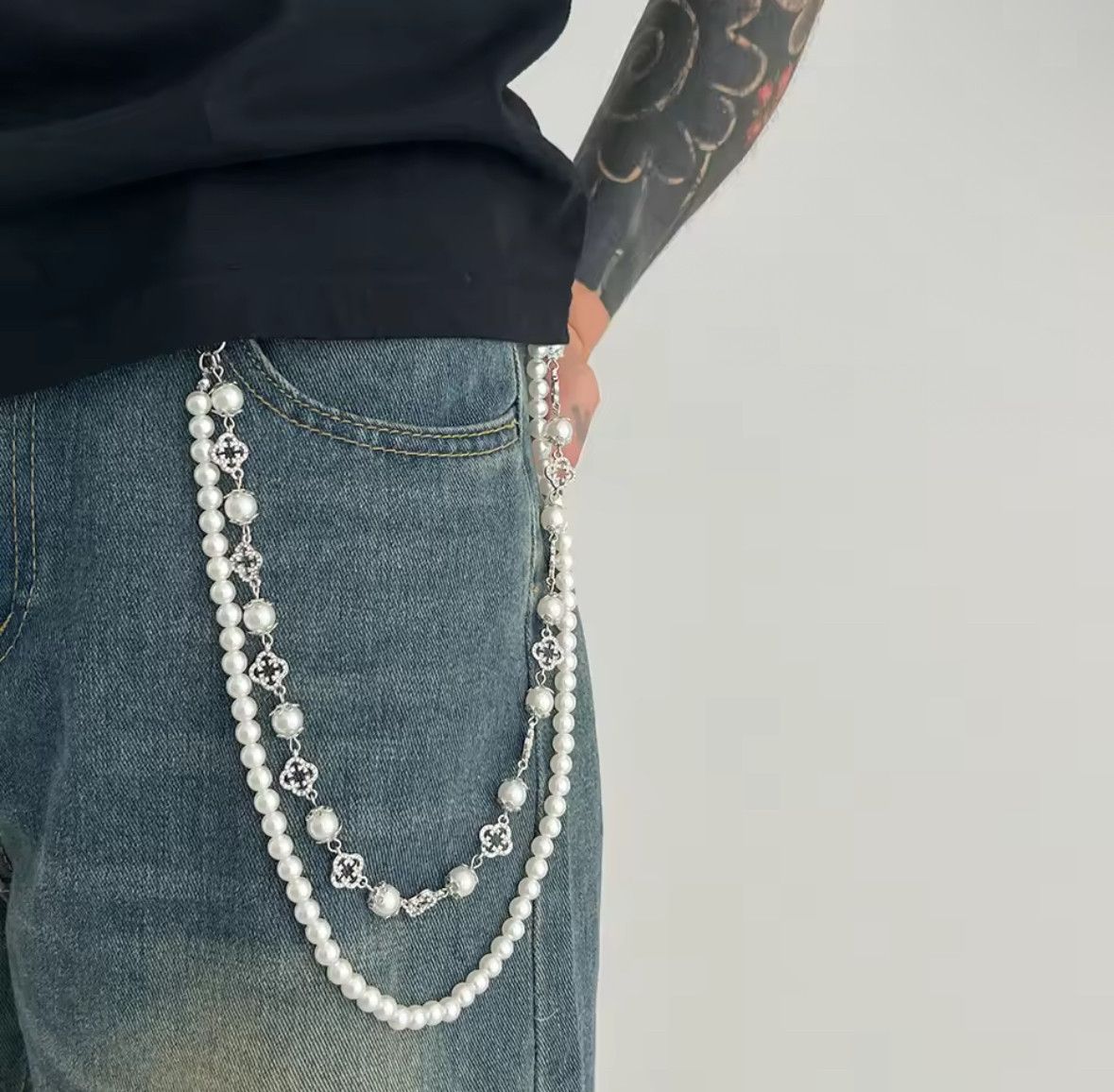 Other Exquisite Four-leaf Imite Pearl Keychain Wallet Belt Chain Size ONE SIZE - 2 Thumbnail