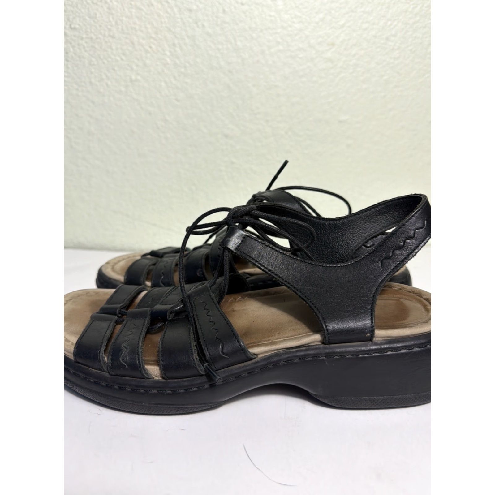 Dansko Dansko Elena Gladiator Sandals Womens Size 38 US 7.5-8 Black Leather Strappy Adjustable Lace Up Casual Shoes Size US 8 / IT 38 - 7 Thumbnail