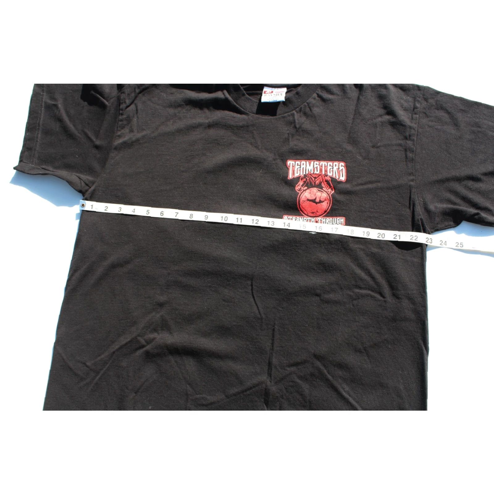 Vintage VINTAGE Teamsters T Shirt Black XL Men Short Sleeve Crew Neck Solid Pattern Iron Horse Fist Knight Guertin Nicewonger Size US XL / EU 56 / 4 - 5 Thumbnail