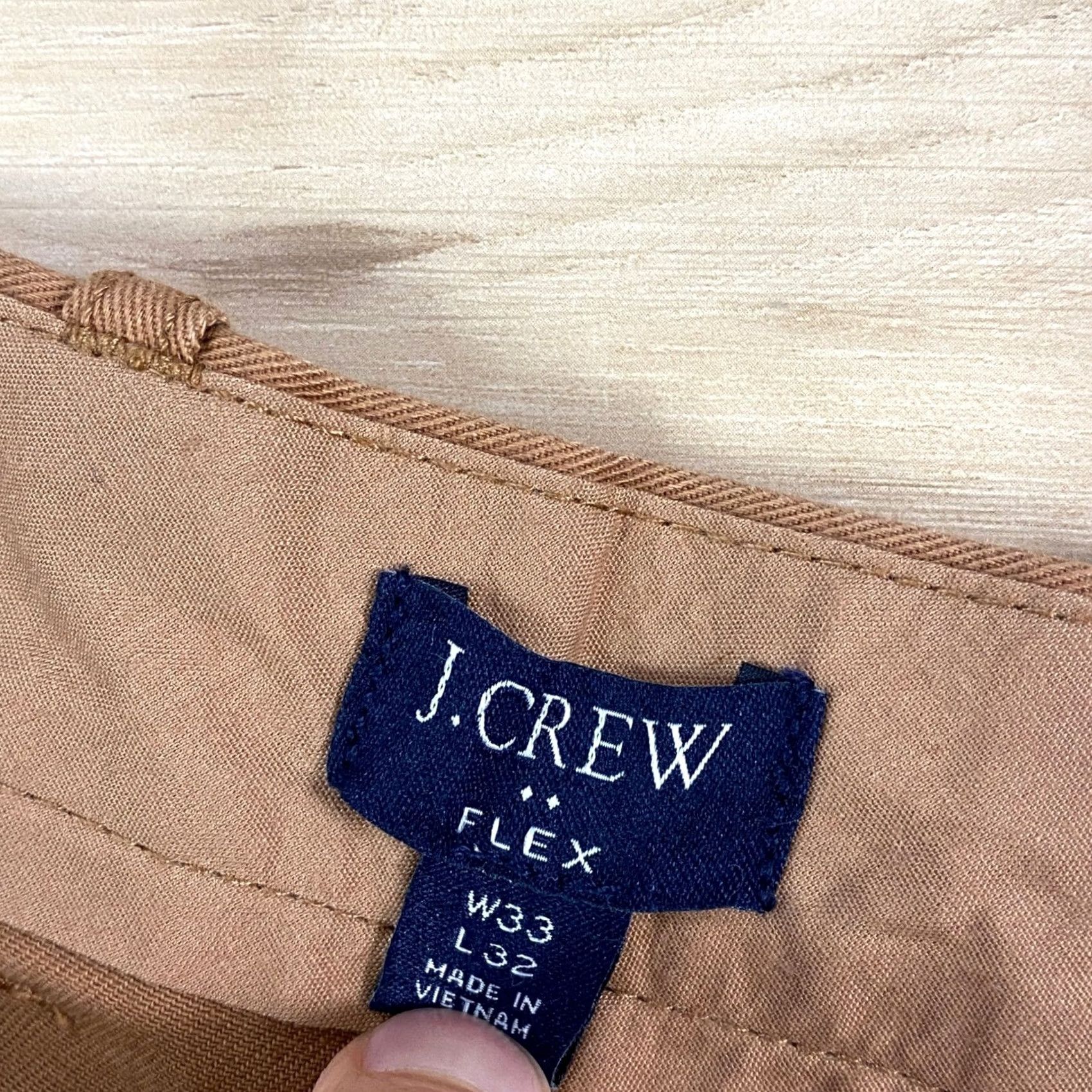 J.Crew J.Crew Chino Pants Mens 33x32 Flex Straight Fit Brown Casual Workwear Chino Regular 33 Mens Brown Straight Fit Size US 33 - 2 Thumbnail