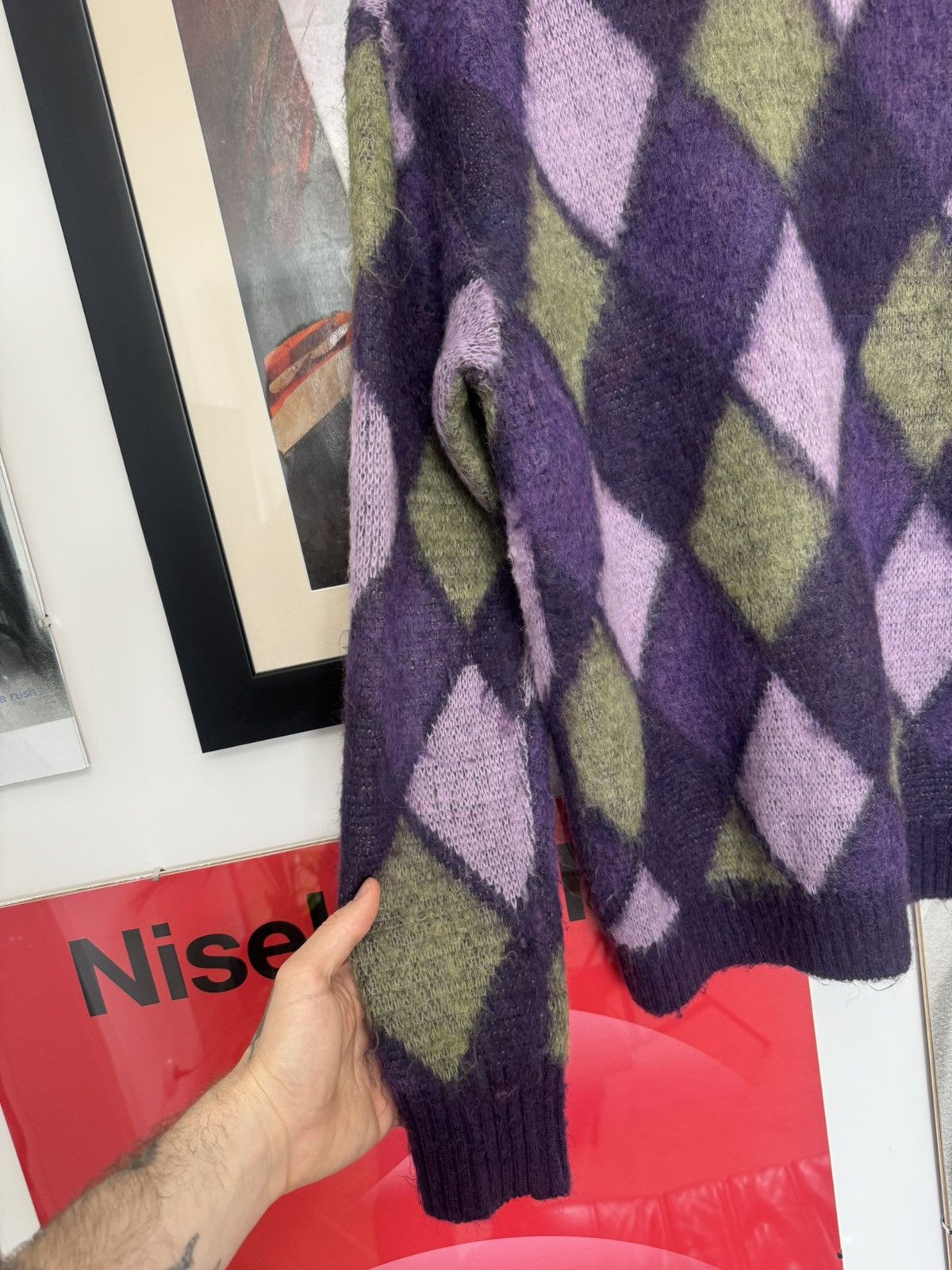 Needles Needles Mohair Cardigan Sweater Japanese Arygle Japan Rare Size US S / EU 44-46 / 1 - 4 Thumbnail