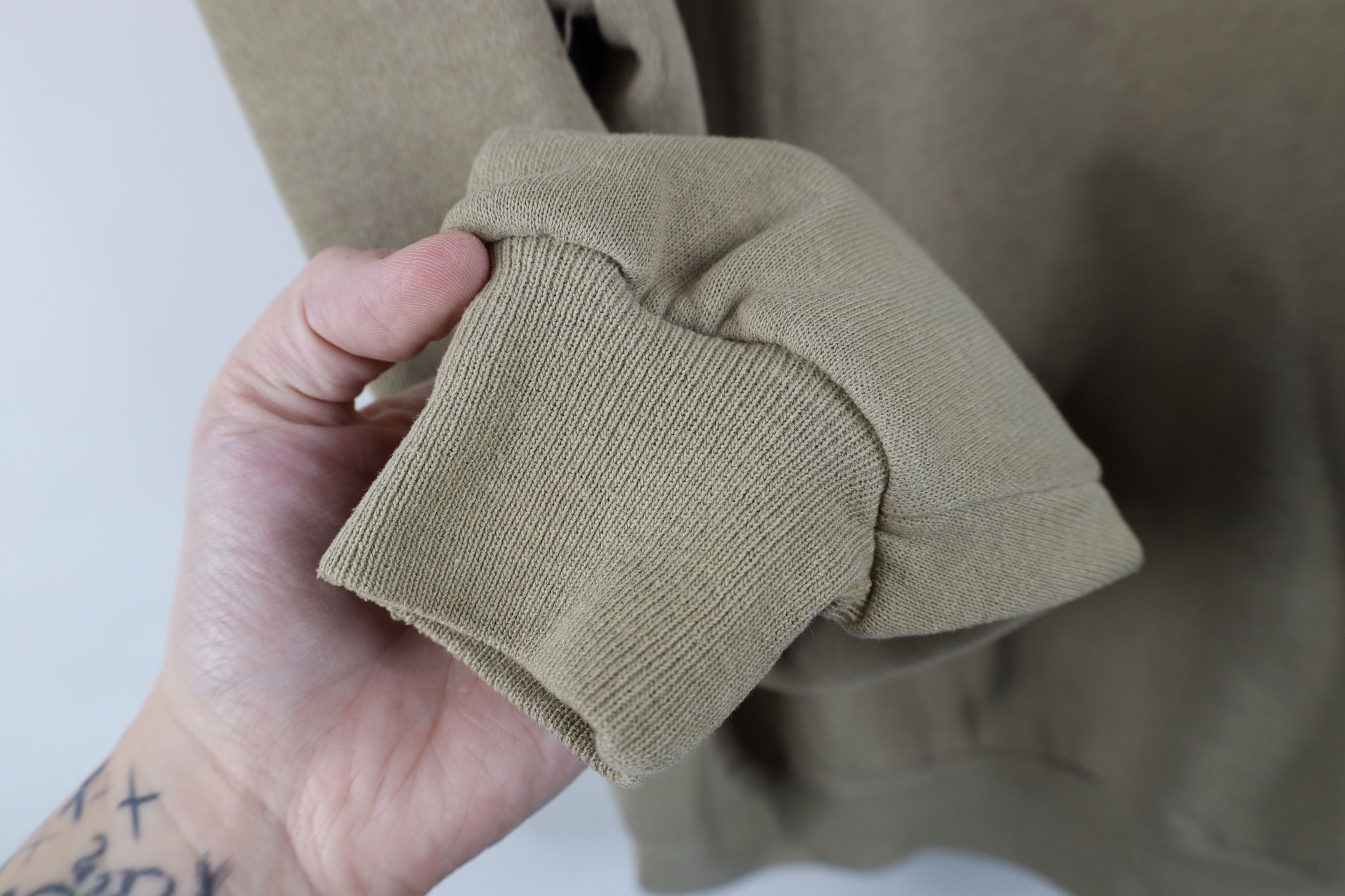 Vintage Vintage 90s Streetwear Blank Crewneck Sweatshirt Khaki Beige Size US XL / EU 56 / 4 - 9 Thumbnail
