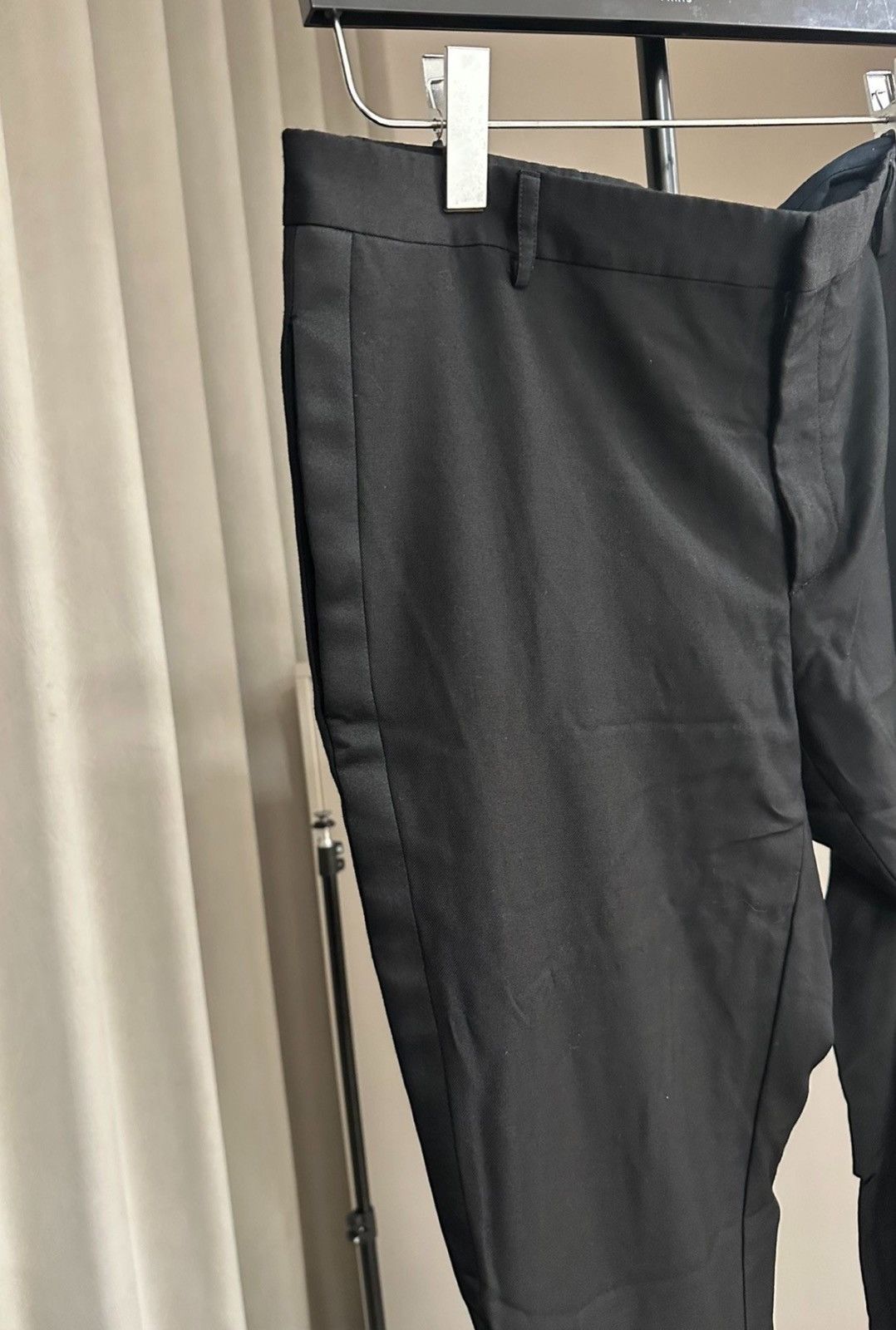 Saint Laurent Paris Saint Laurent SLP 2014SS Pure Black Wool Cigarette Pants Size US 36 / EU 52 - 3 Thumbnail