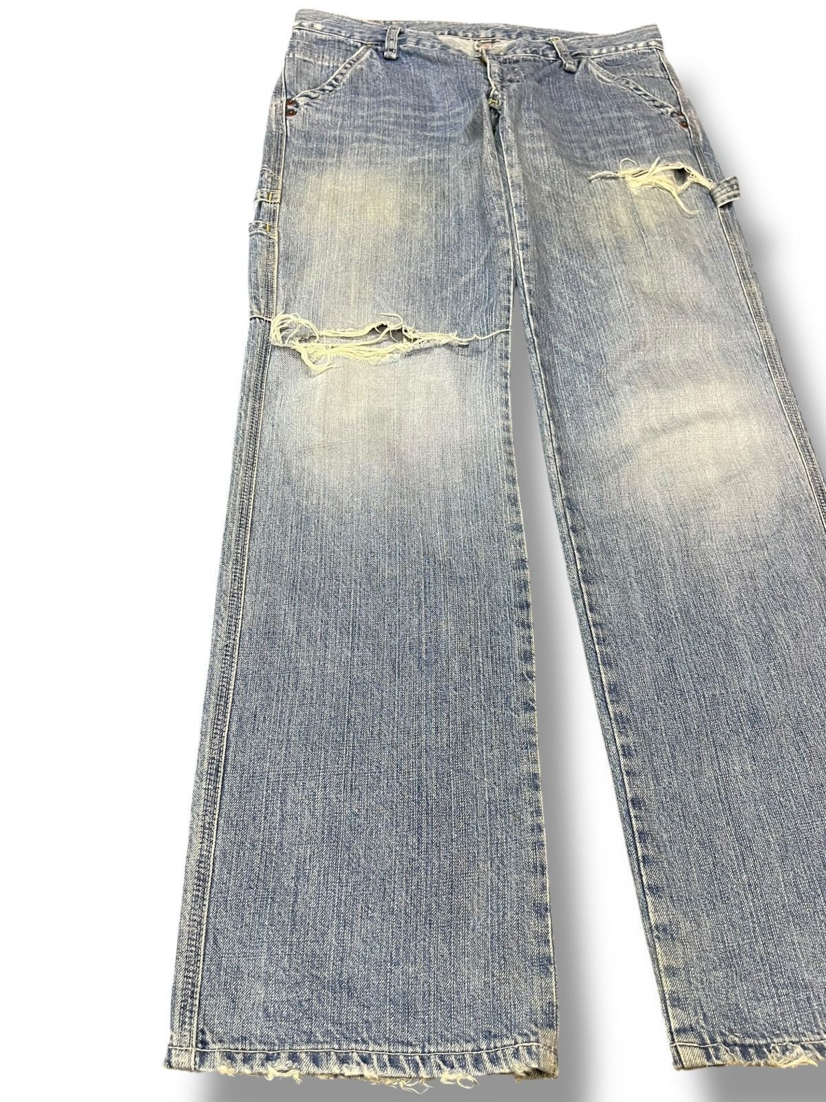 Japanese Brand Vintage Et Boit Carpenter Cargo Distressed Denim Size US 33 - 3 Thumbnail