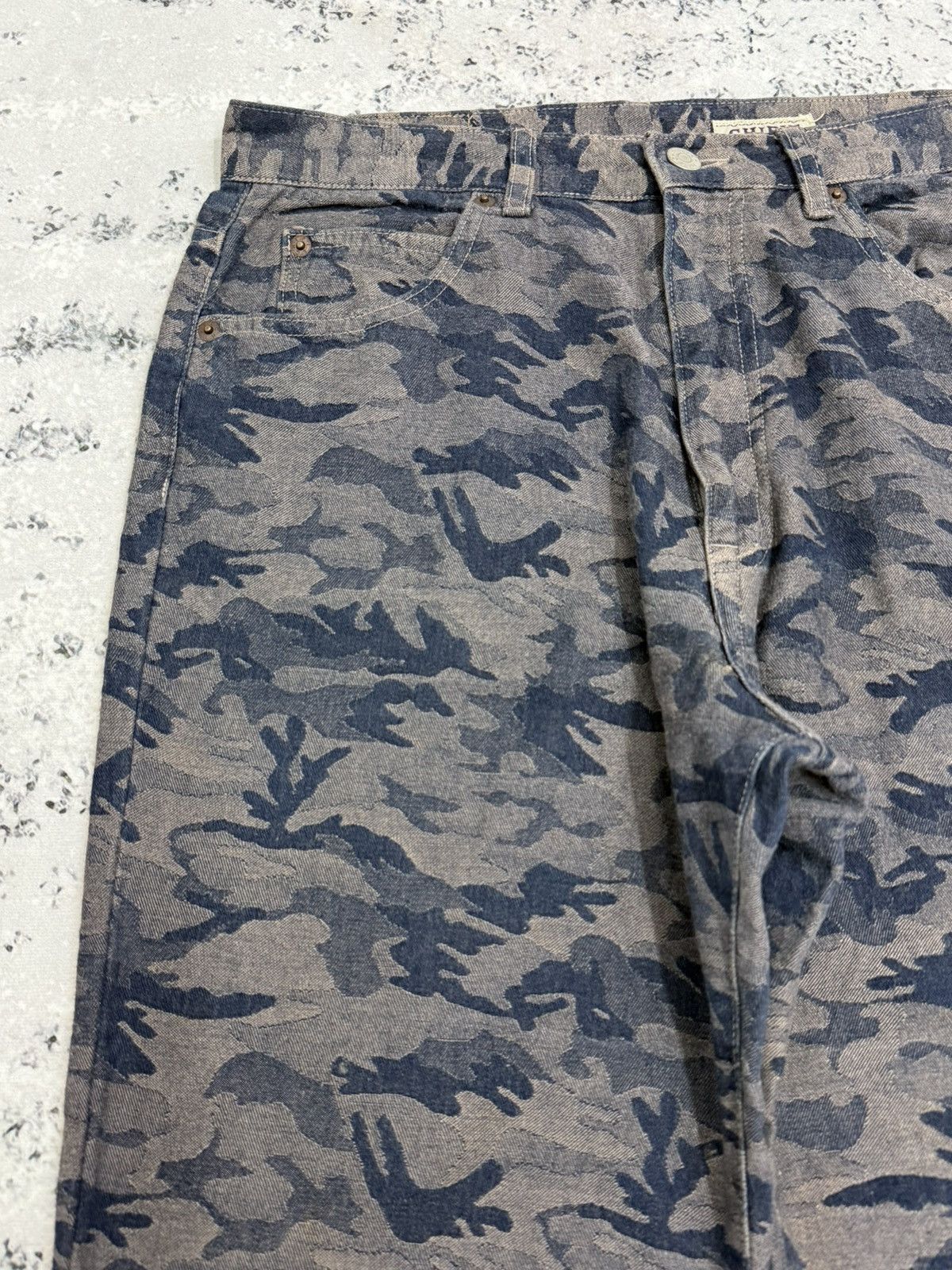 Vintage CHIPIE Jeans Grey Camo Denim Pants Straight Relaxed Fit Size US 29 - 4 Thumbnail