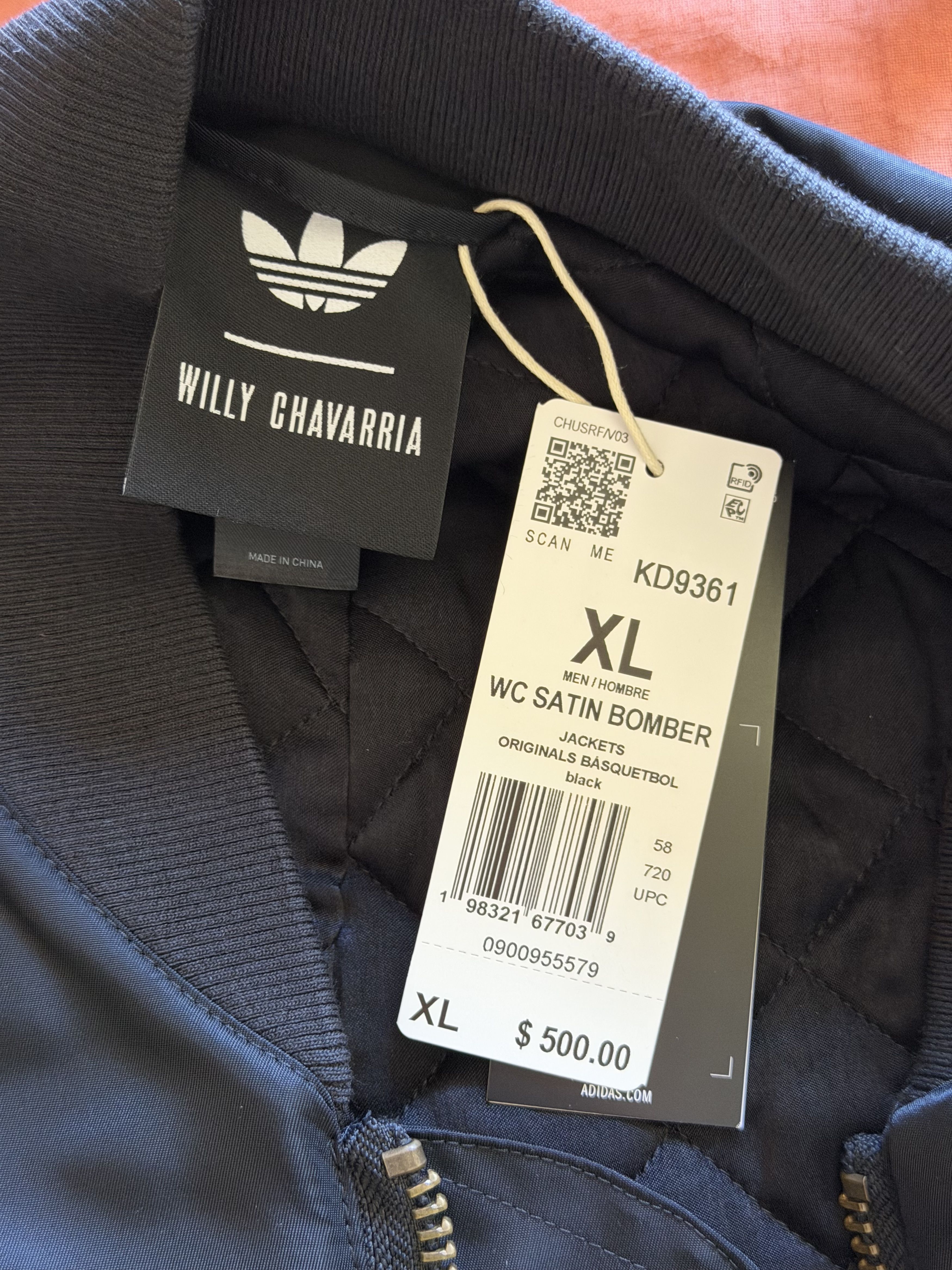 Adidas × Willy Chavarria Willy Chavarria Adidas Satin Bomber Jacket in Black Size US XL / EU 56 / 4 - 8 Thumbnail