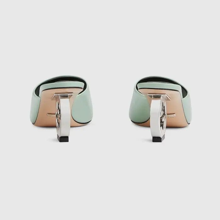 Gucci o1s1wg110225 Interlocking G Heel Sandals in Light Green Size US 9 / IT 39 - 4 Thumbnail