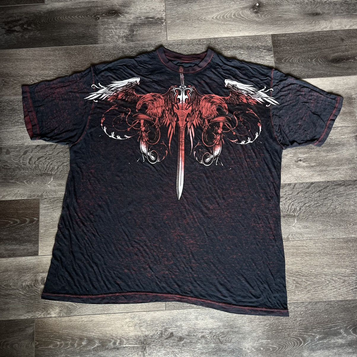 Helix Vintage 2000s Affliction Style Helix Cross Graphic Tee Shirt Size US XXL / EU 58 / 5 - 2 Thumbnail
