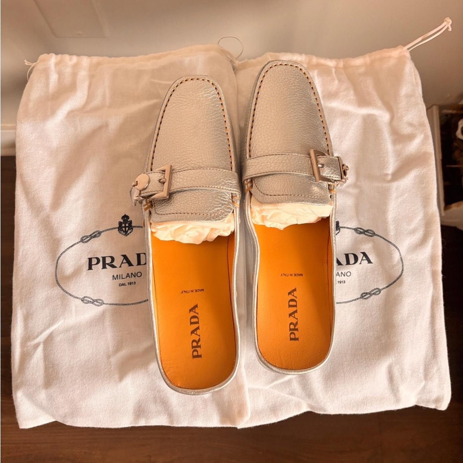 Prada Prada Danio Summer Women's Argento (cream) Loafers Size US 9.5 / IT 39.5 - 1 Thumbnail