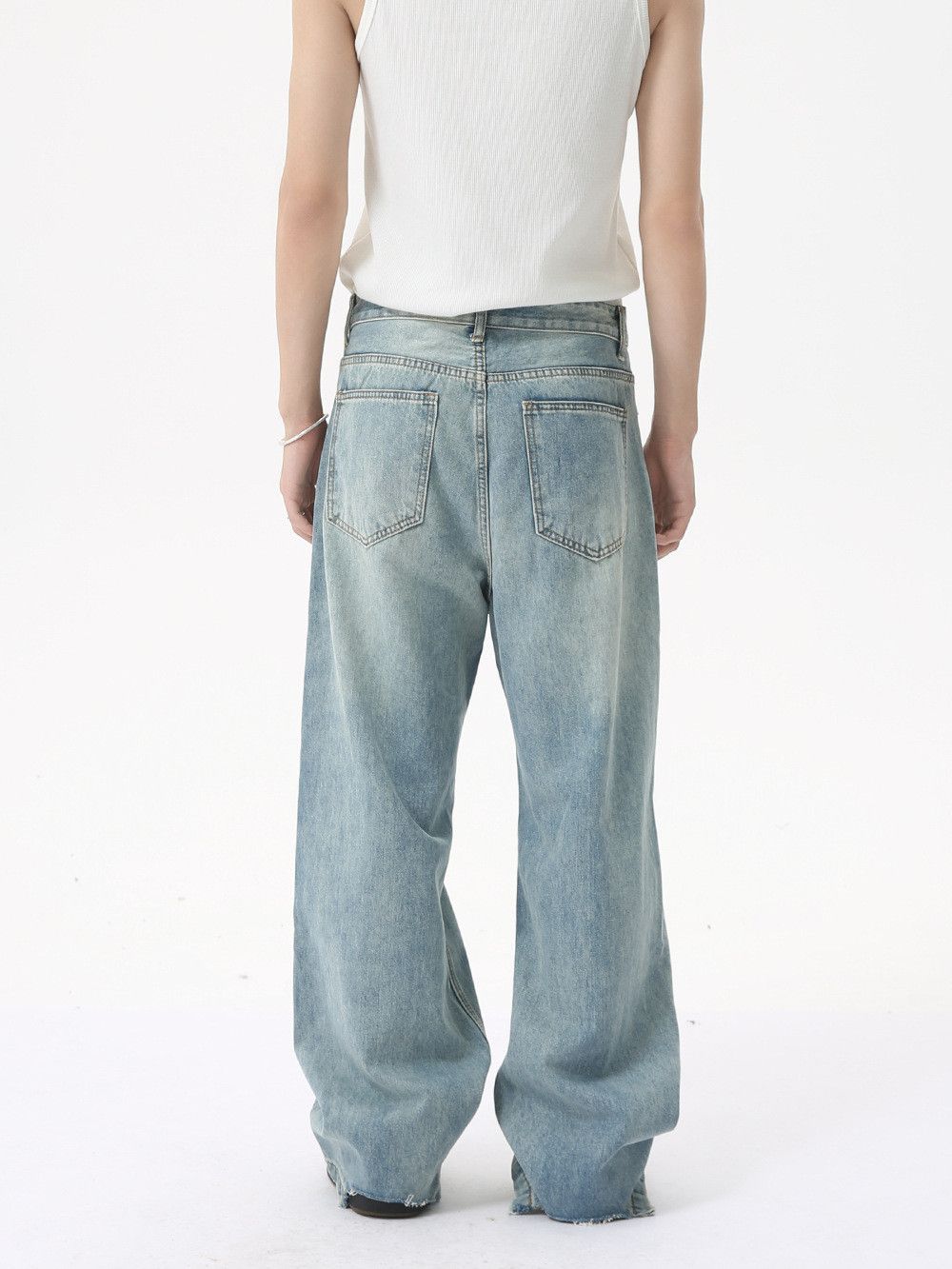 Vintage Men's Japanese distressed street loose wide-leg ripped jeans Size US 32 / EU 48 - 5 Thumbnail