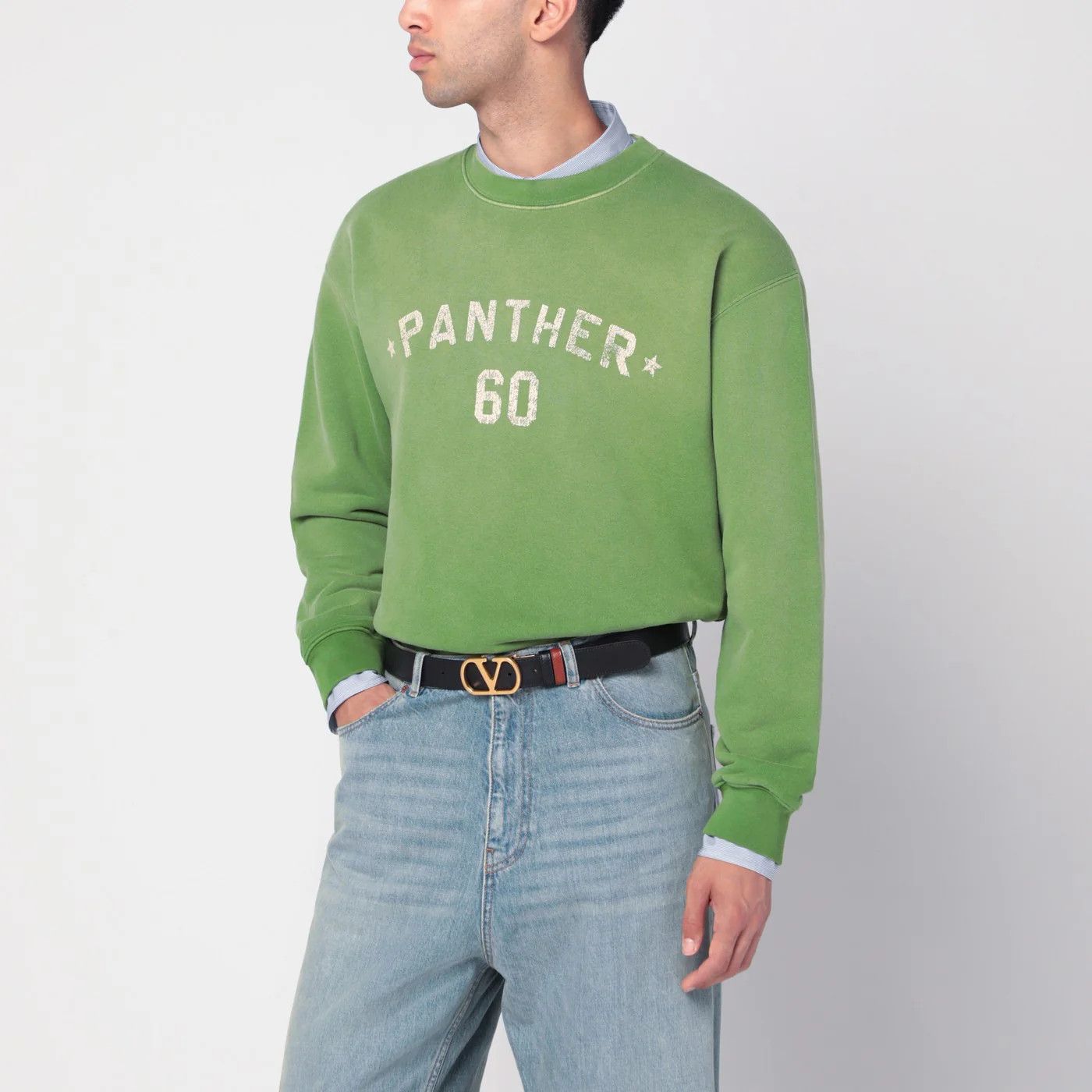 Valentino o1d2blof0326 Crew Neck Sweatshirt in Green Size US S / EU 44-46 / 1 - 1 Thumbnail