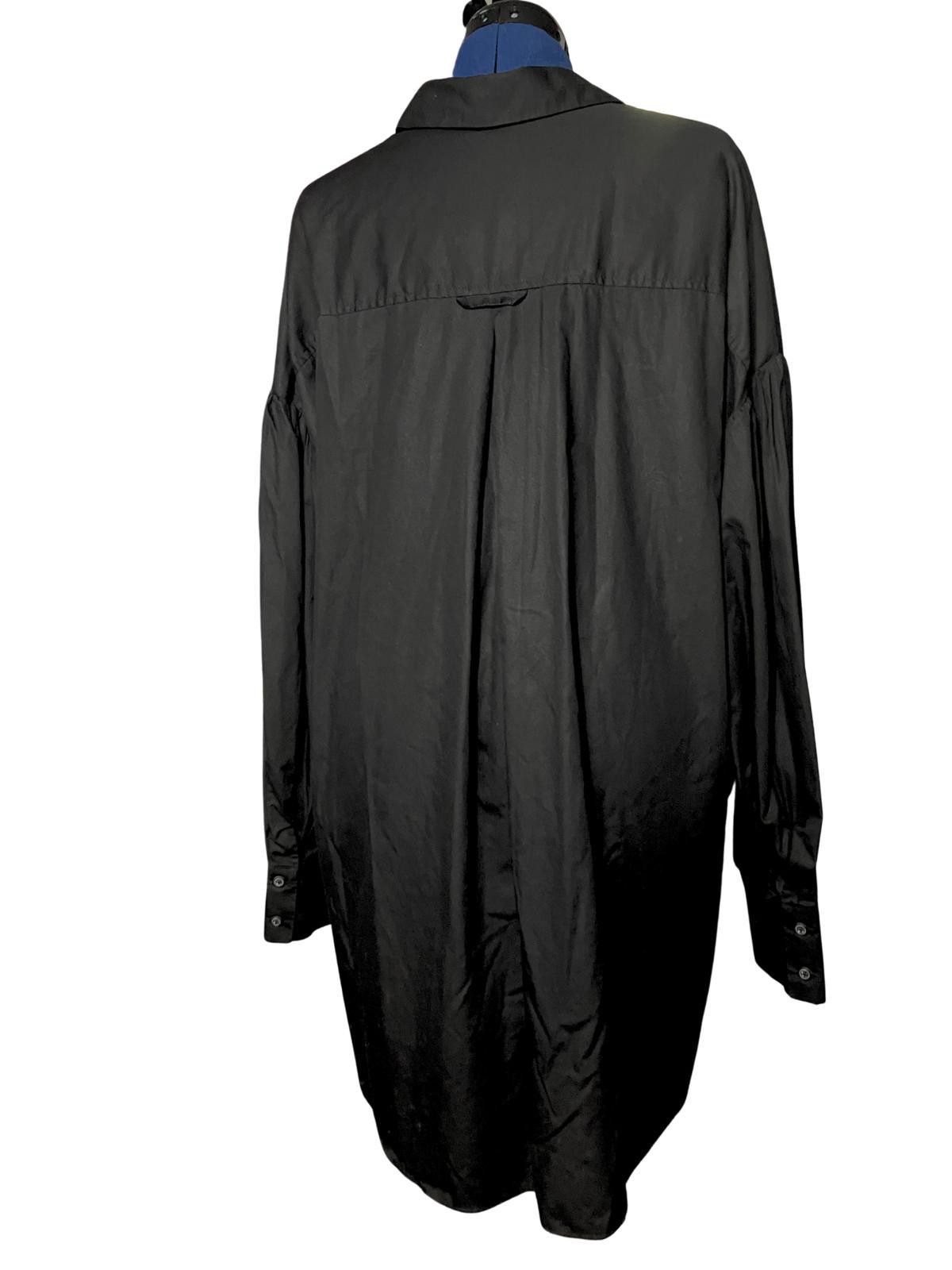 Asos ASOS Design Black Oversized Shirt Dress Cotton Button Front Size US M / EU 48-50 / 2 - 3 Thumbnail