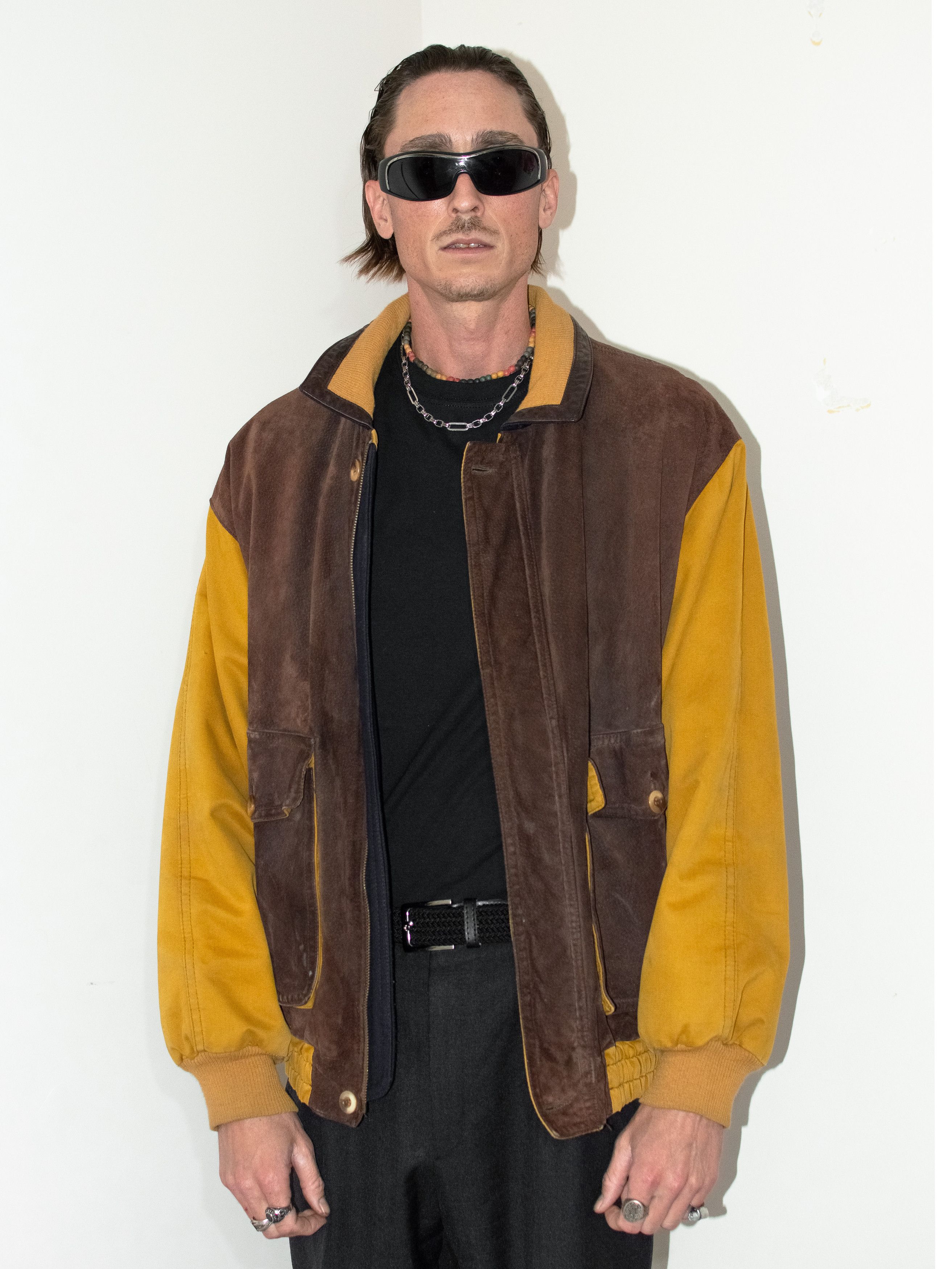 Japanese Brand × Vintage 90s Vintage Multicolor Real Suede Leather 