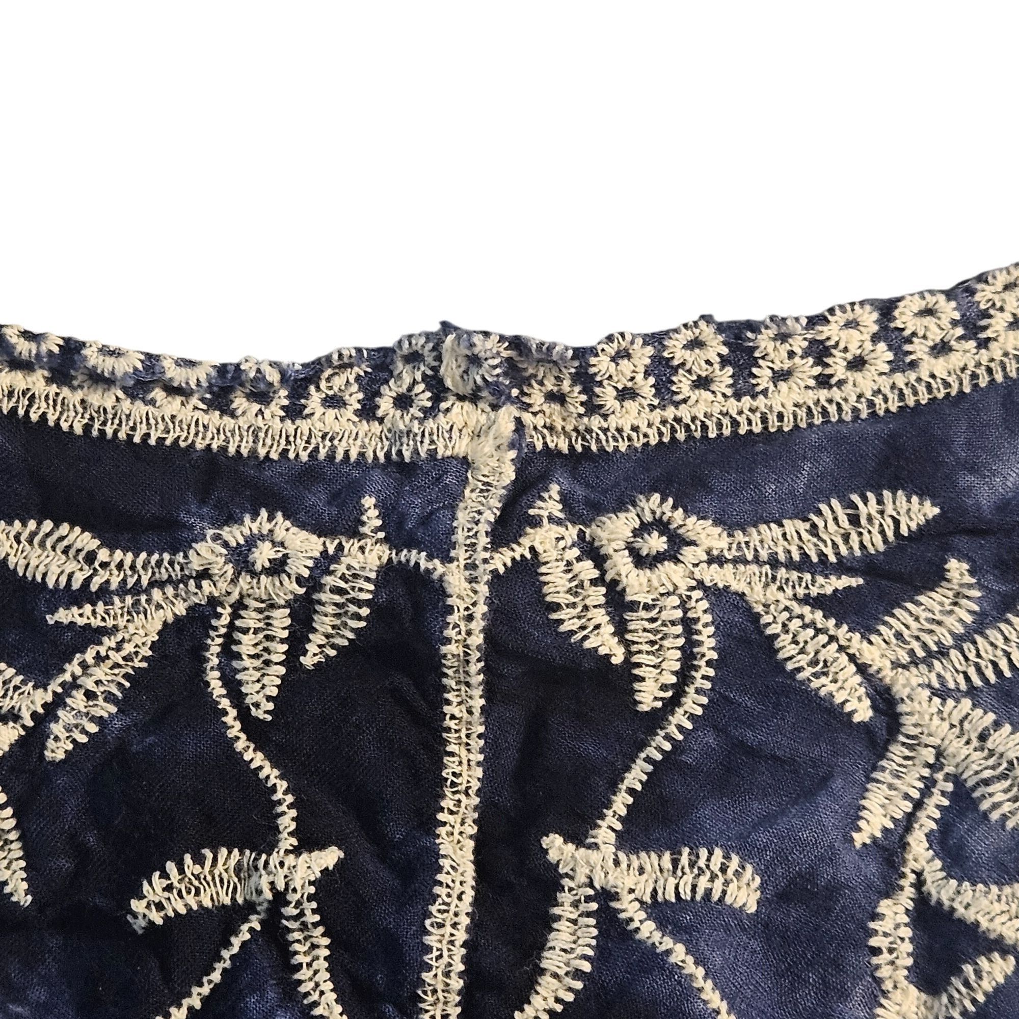 Other Blue & White Embroidered Tie-Front Kimono Cardigan One Size Size M / US 6-8 / IT 42-44 - 7 Thumbnail