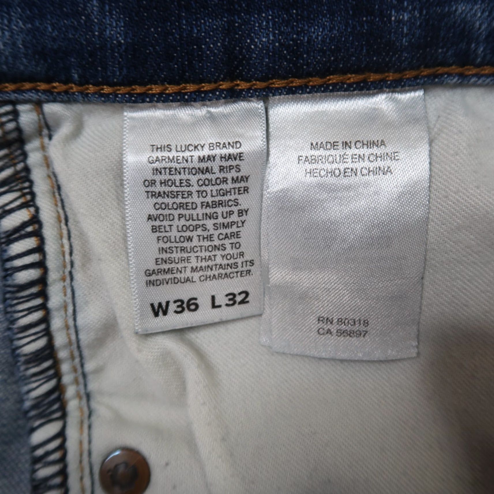 Lucky Brand Lucky Brand 410 Jeans Men Athletic Slim Straight 36x32 Blue Denim Grounded by 5-Pocket Design Size US 36 / EU 52 - 7 Thumbnail