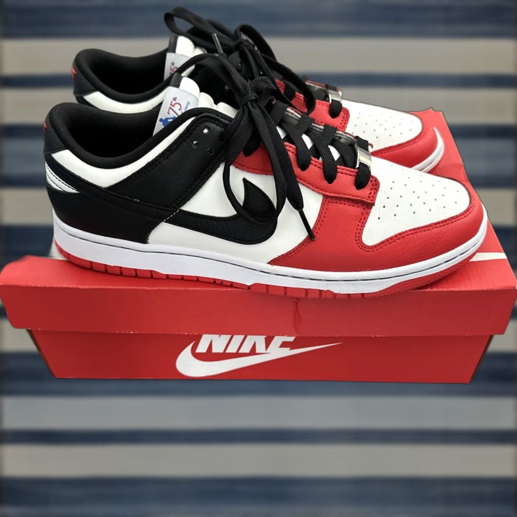 Nike Nike Dunk Low EMB Chicago Bulls 75th Mens Size 10 Red Sneakers 2021 DD3363-100 Size US 9 / EU 42 - 1 Thumbnail