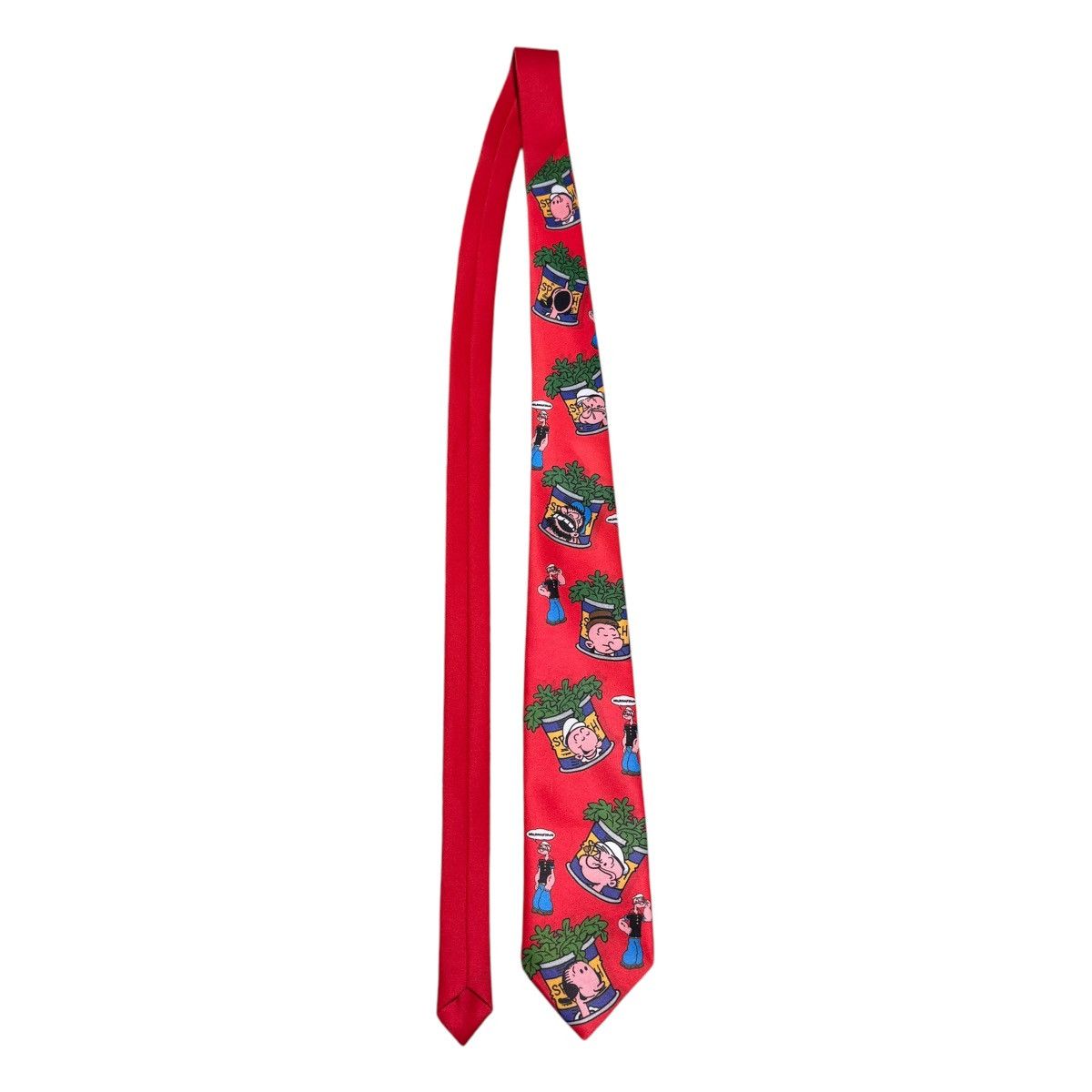 Vintage Vintage 100% Polyester Ralph Marlin Popeye Olive Spinach Tie Size ONE SIZE - 1 Thumbnail