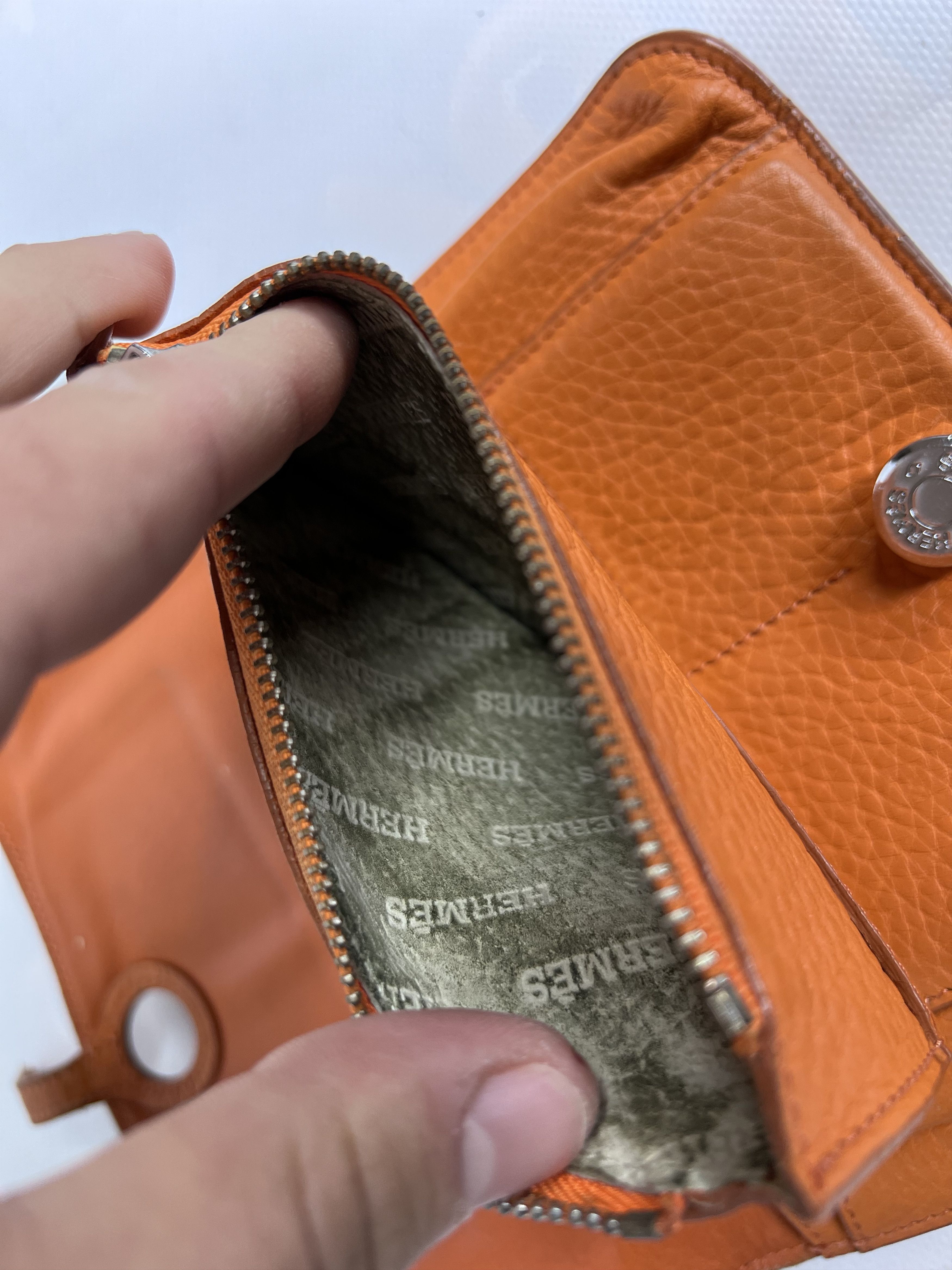 Hermes HERMES DOGON GM TOGO LEATHER LONG BIFOLD WALLET ORANGE Size ONE SIZE - 8 Thumbnail