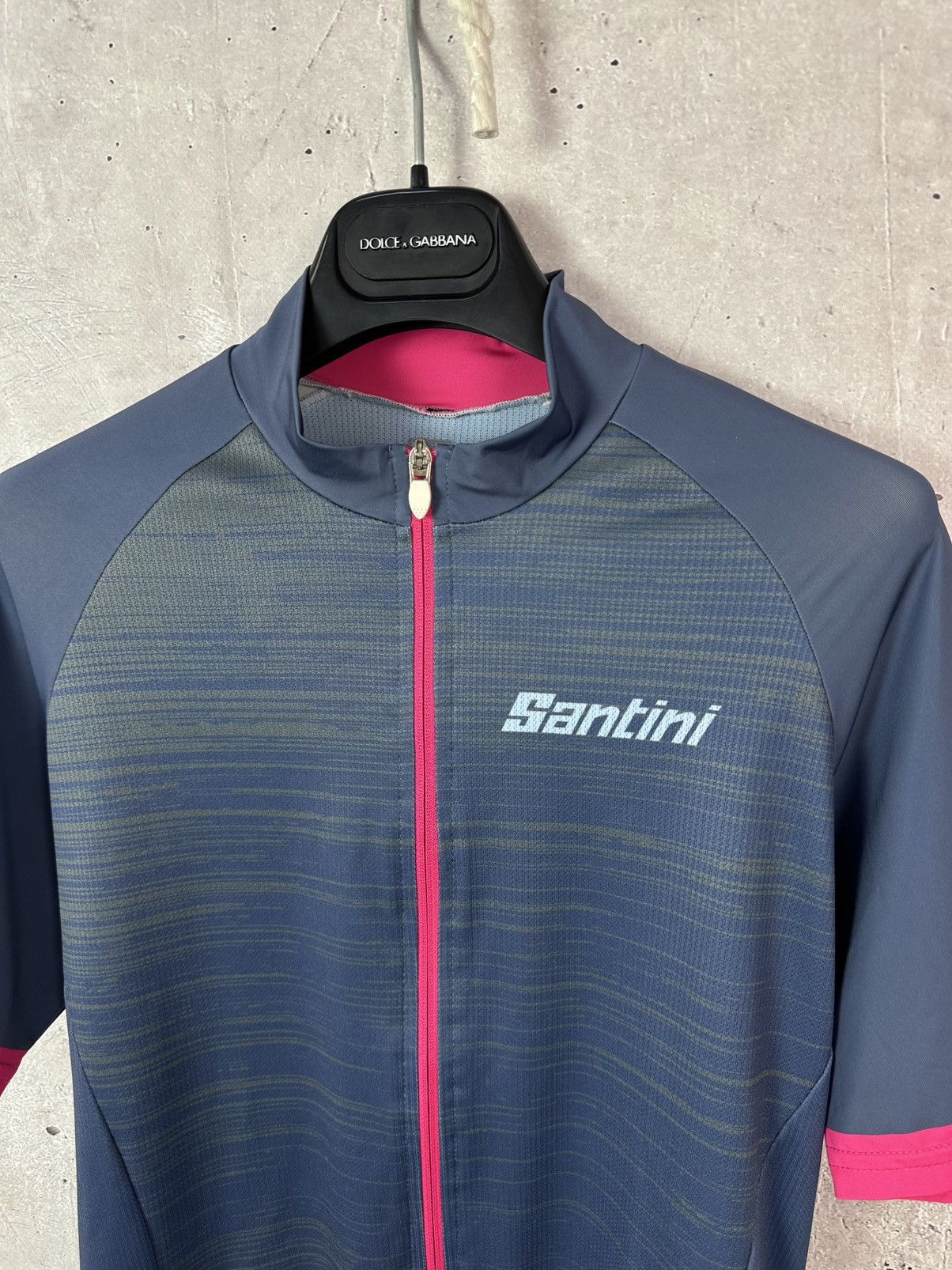 Other Santini Stripped Blue Full Zip Short Sleeve Cycle Jersey Size US L / EU 52-54 / 3 - 4 Thumbnail
