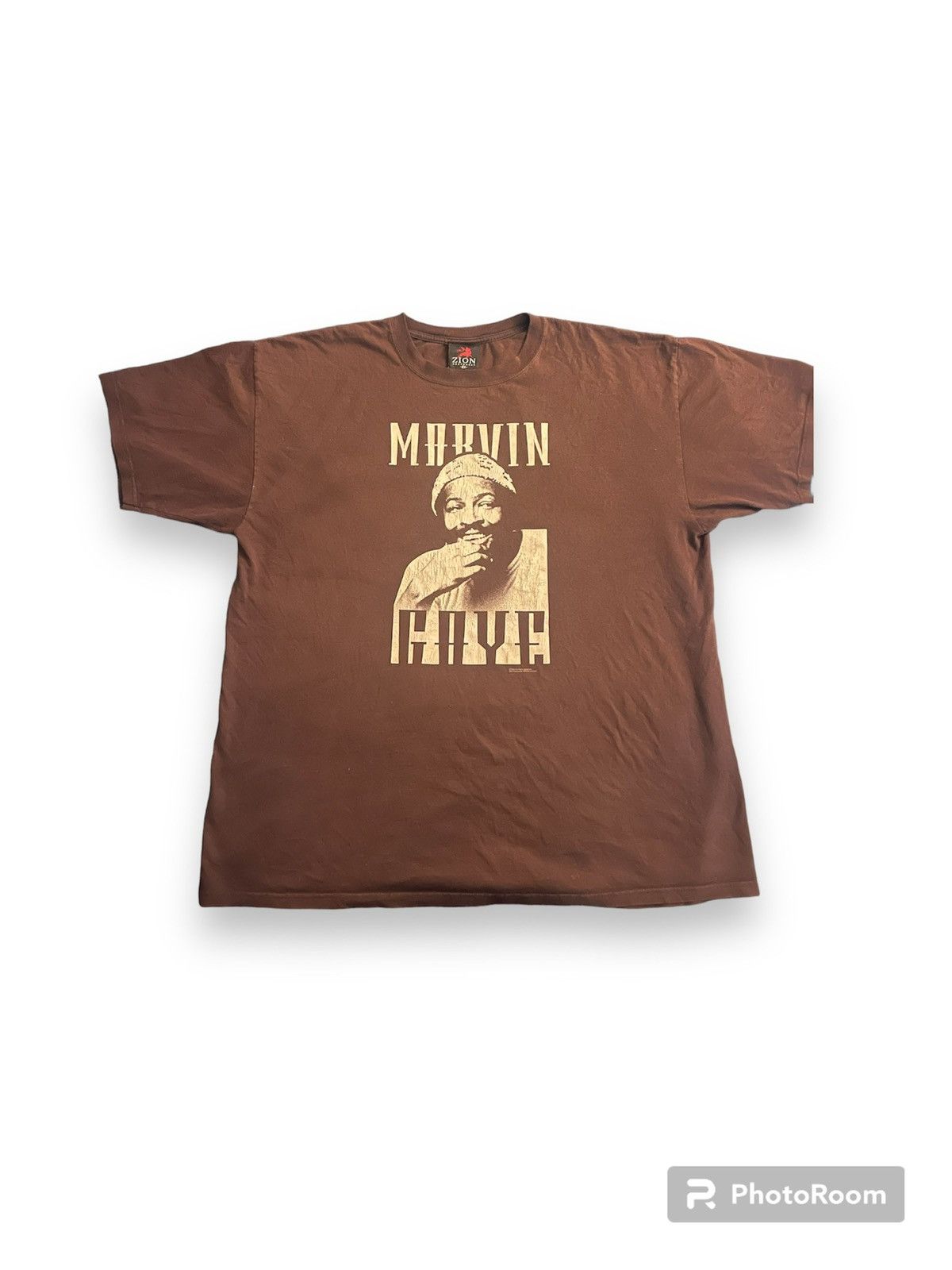 Image of Zion Rootswear Vintage 00’S Marvin Gaye Tee in Brown, Men's (Size 2XL)