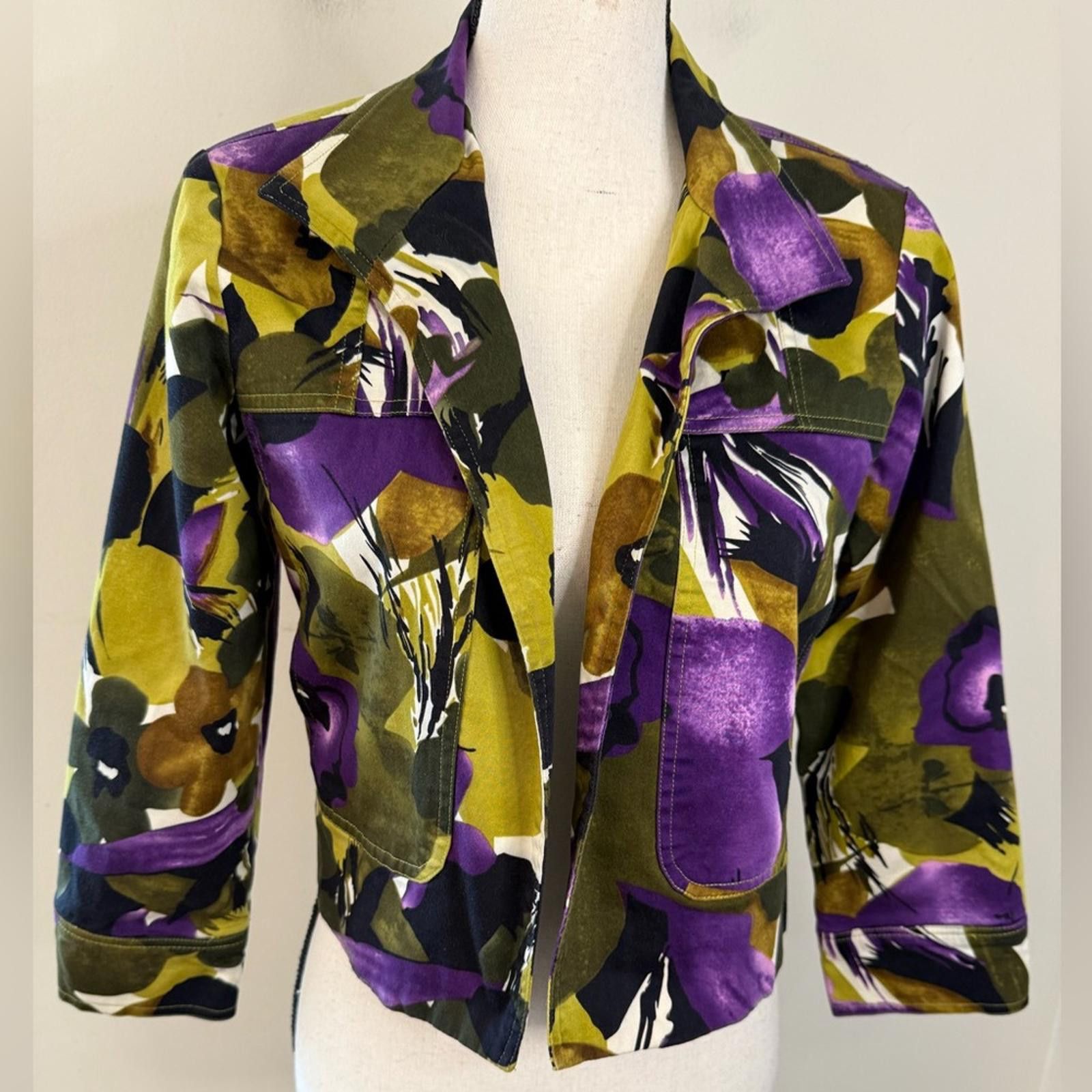 Other Patrick Christopher Petite crop floral jacket Petite Small Size S / US 4 / IT 40 - 1 Thumbnail