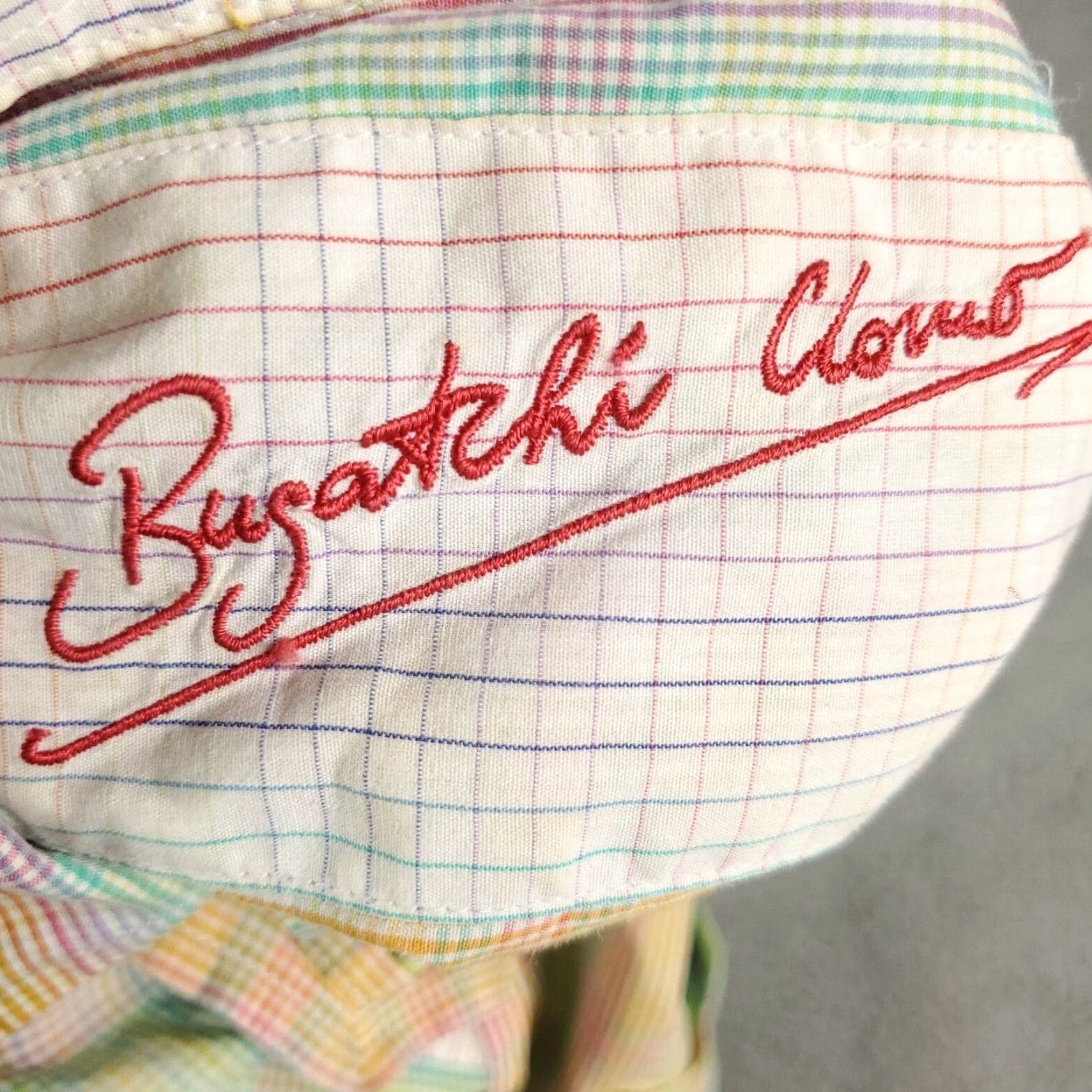 BUGATCHI Bugatchi Uomo Shirt Mens Medium Yellow Green Red Plaid Button-Up Long Sleeve Size US M / EU 48-50 / 2 - 7 Thumbnail