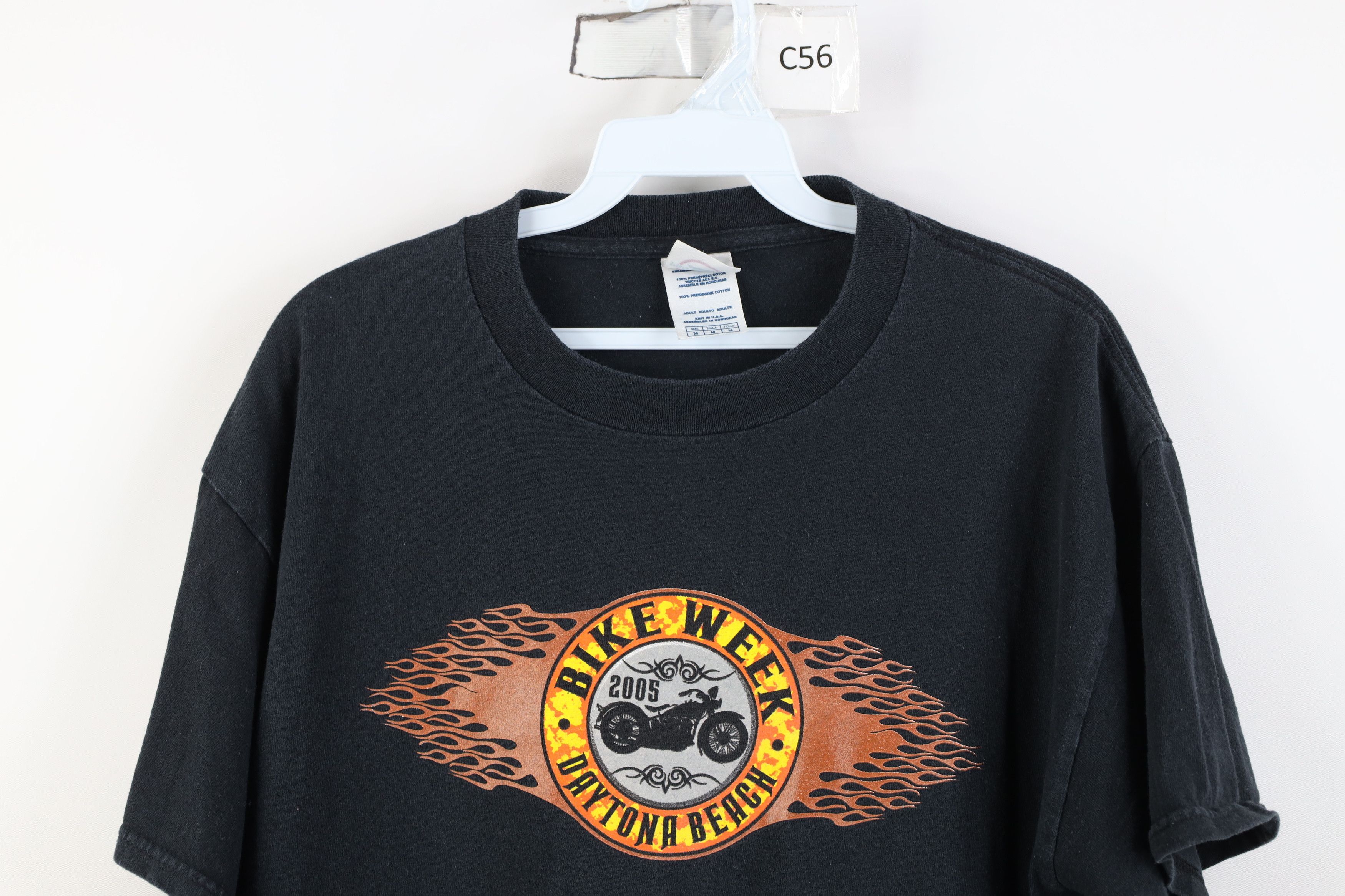 Vintage Vintage Y2K 2005 Bike Week Fire Flames Pinup Girl T-Shirt Size US M / EU 48-50 / 2 - 2 Thumbnail