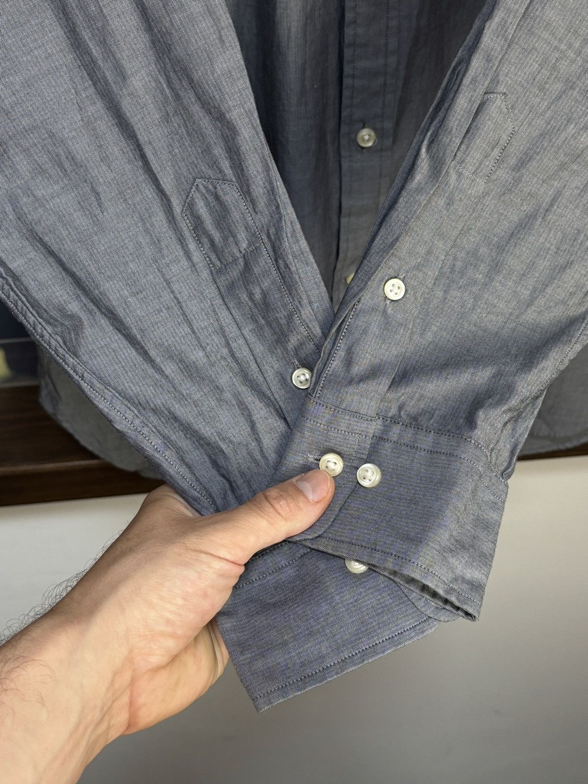 Polo Ralph Lauren Polo Ralph Lauren Luxury Herringbone Pattern Shirt Size US L / EU 52-54 / 3 - 5 Thumbnail