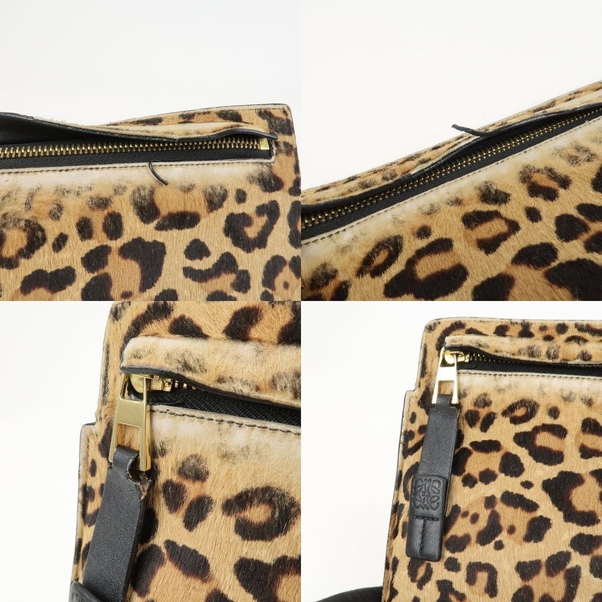 Loewe Loewe Anagram Calf Hair Clutch Brown Size ONE SIZE - 6 Thumbnail