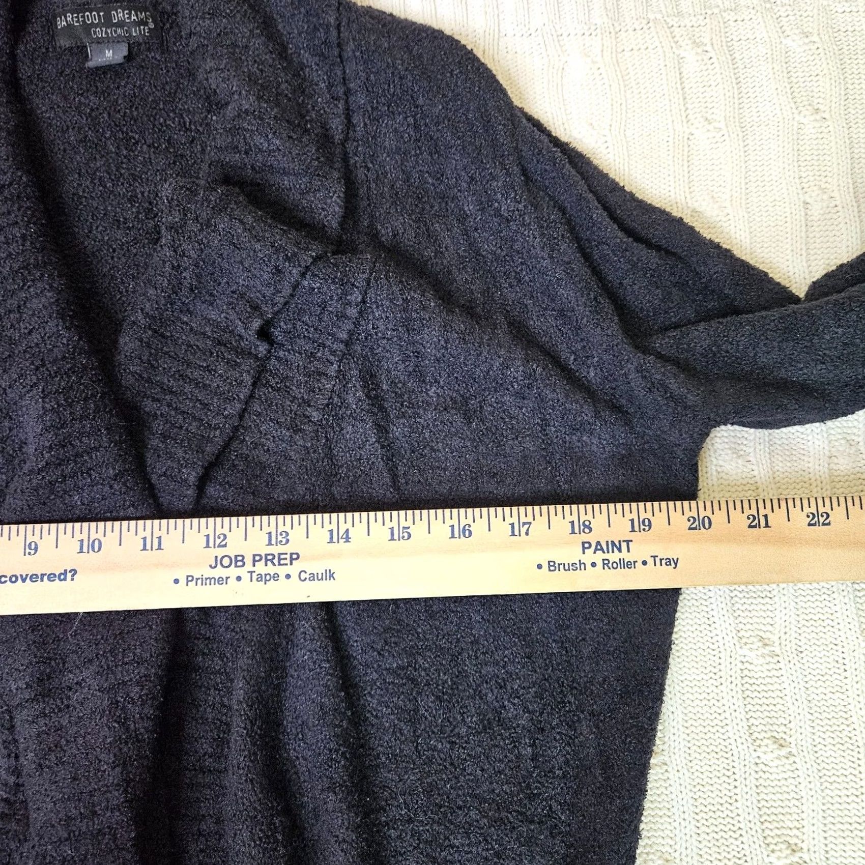 Vintage Barefoot Dreams Cardigan Women Open front Black Sz M Knit V-Neck Modern Casual Solid Fit Regular Dream Size M / US 6-8 / IT 42-44 - 3 Thumbnail