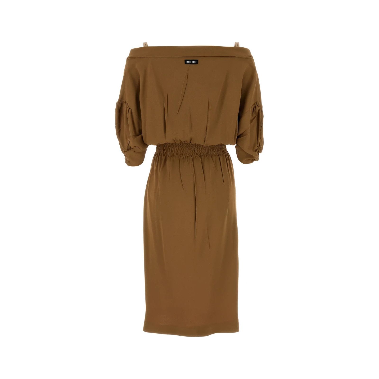 MIU MIU Brown Crepe Dress New )