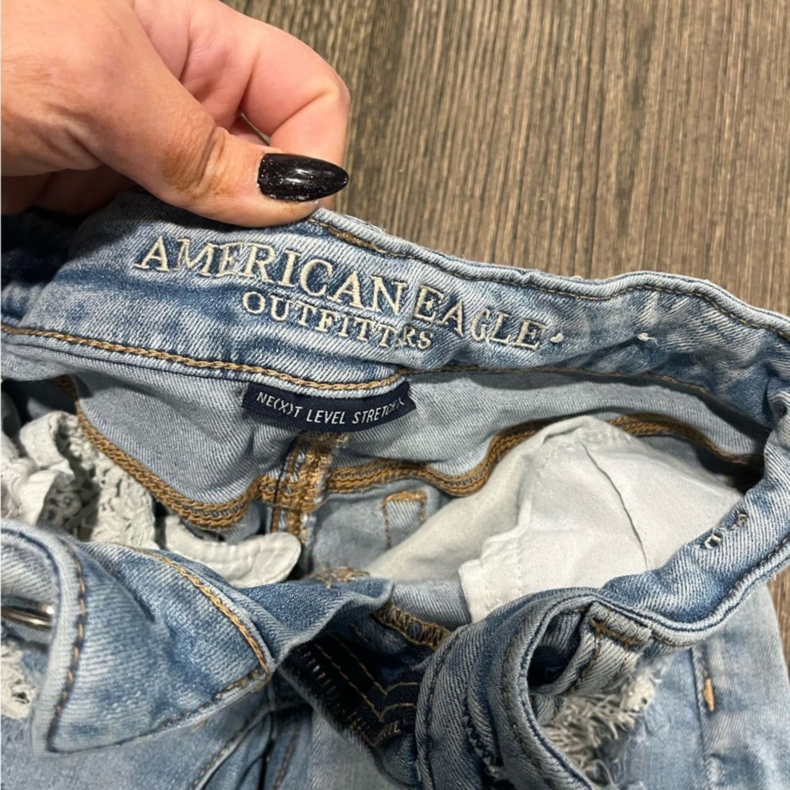 American Eagle Outfitters American Eagle Boyfriend Shorts Distressed Whisker Denim Size 25" / US 0 / IT 36 - 5 Thumbnail