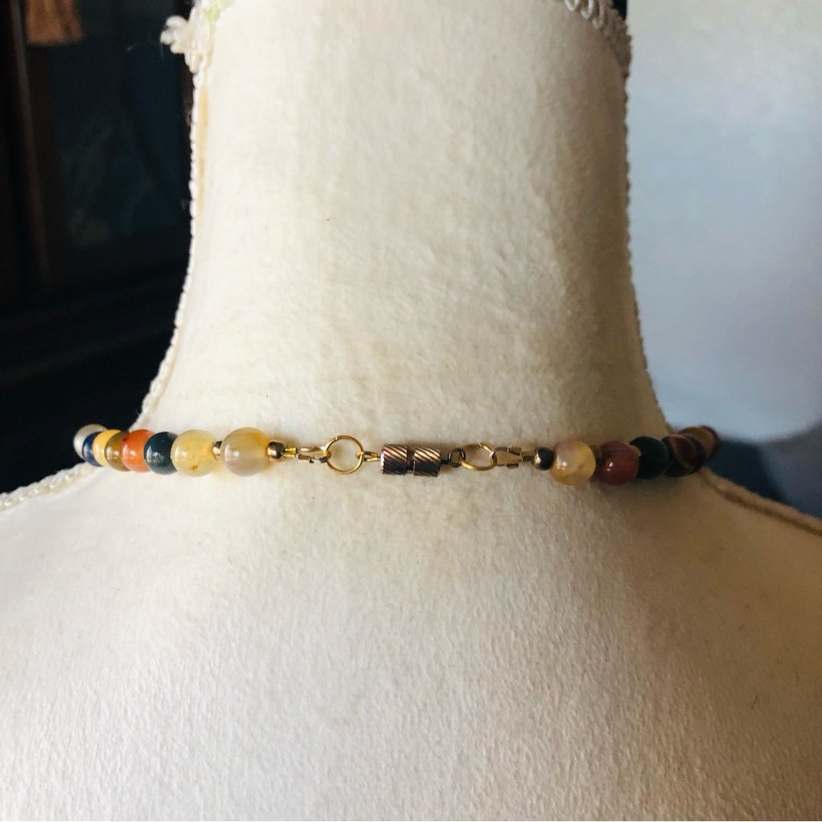 Vintage Vintage hand crafted genuine stone agate necklace Size ONE SIZE - 7 Thumbnail