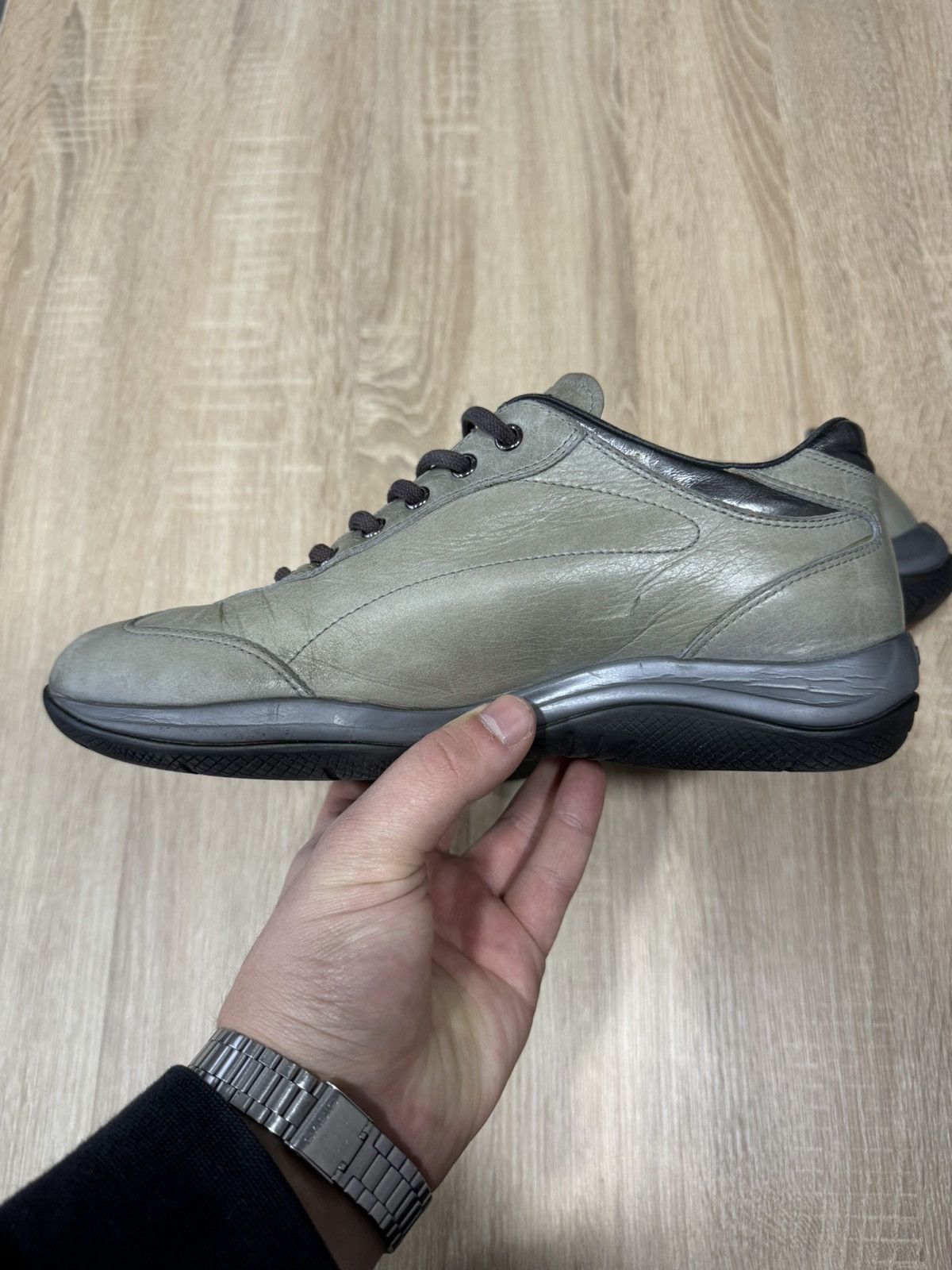 Prada × Vintage Vintage PRADA Leather LowTop Y2K Sneakers Size US 6 / EU 39 - 7 Thumbnail